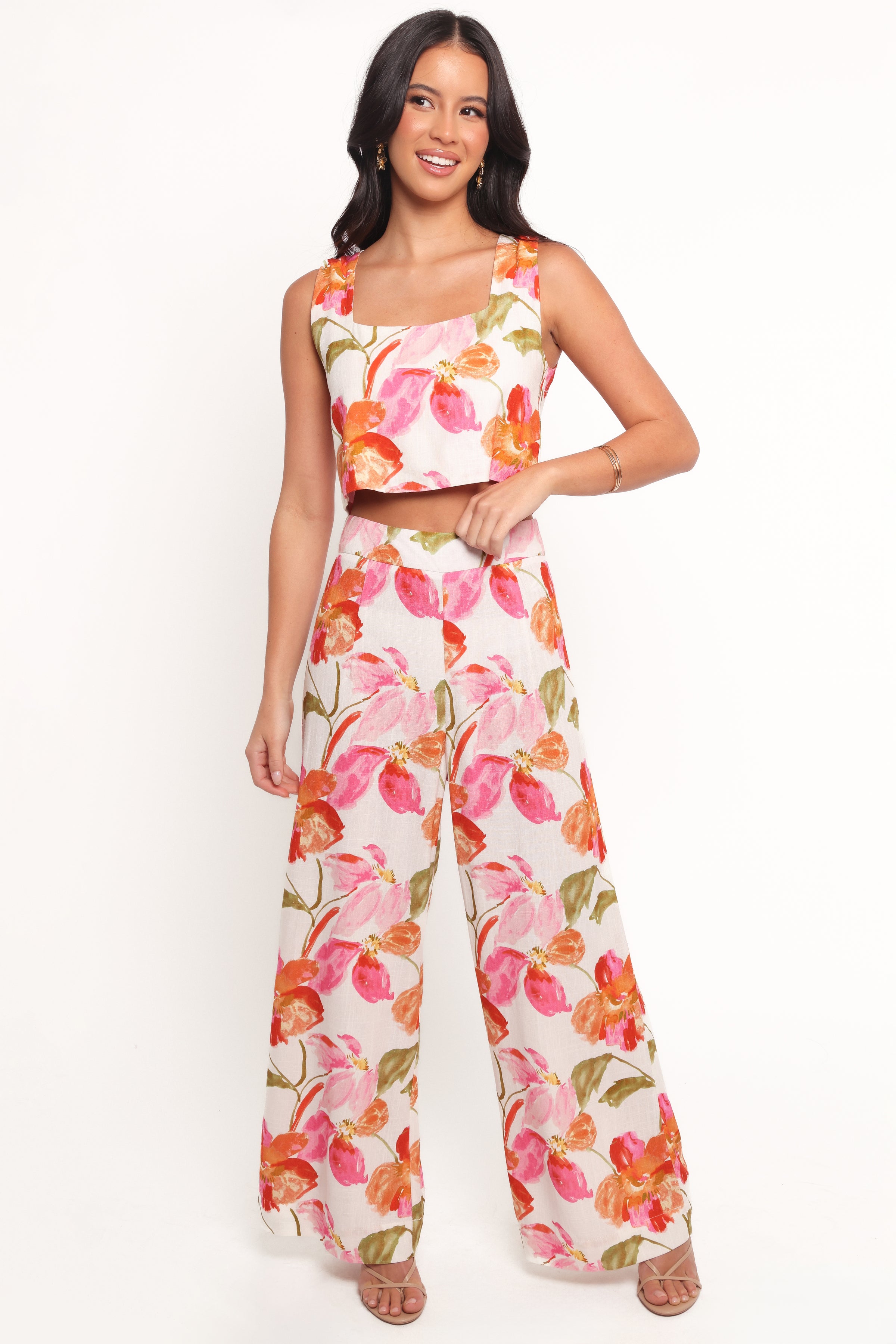 BOTTOMS Saffra Wide Leg Pants - Everlyn Print