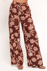 BOTTOMS Samira Wide Leg Pant - Orange Floral