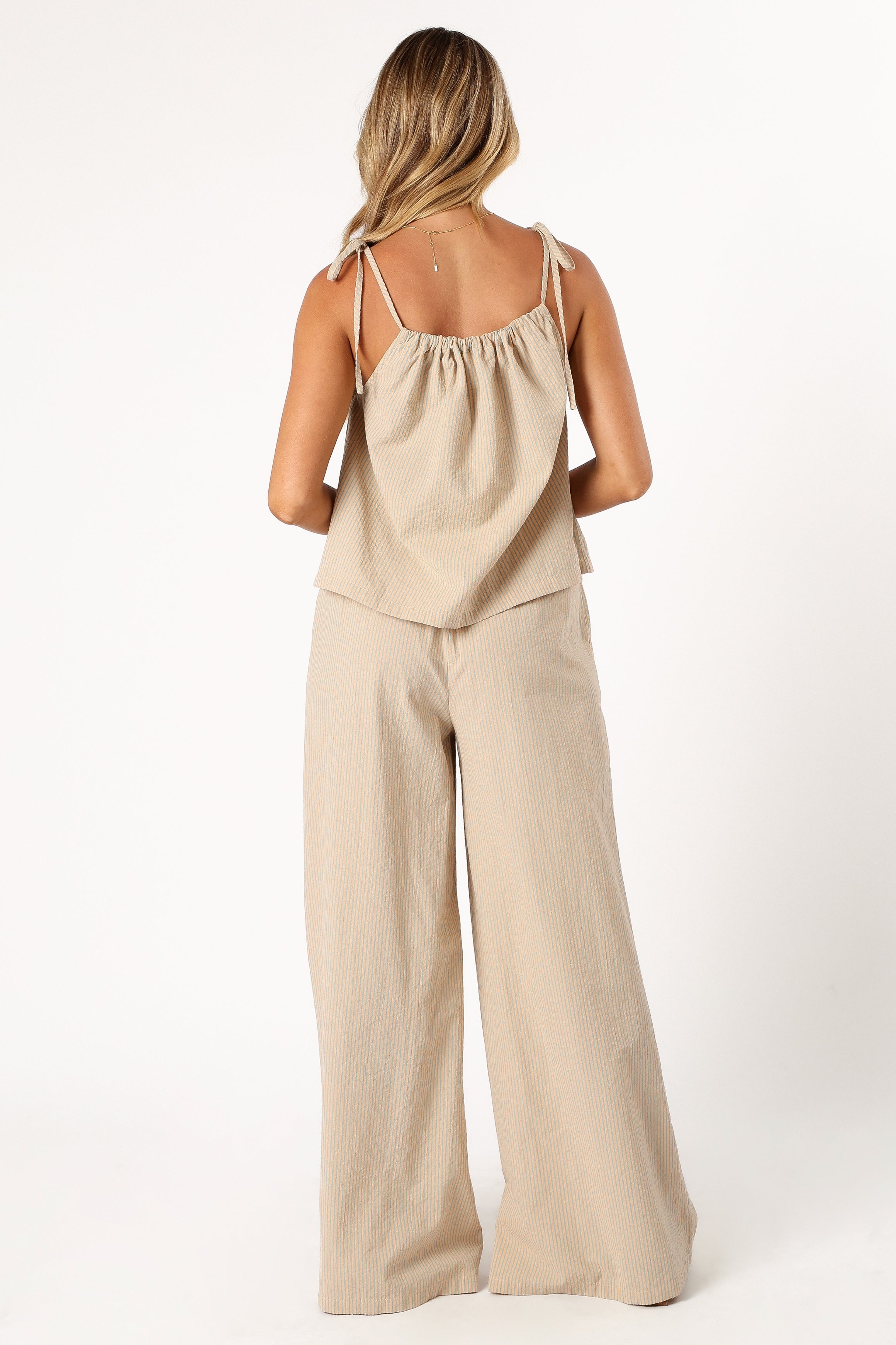 BOTTOMS @Savanna Striped Pants - Apricot