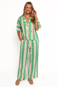 BOTTOMS Shailene Pant - Green Stripe