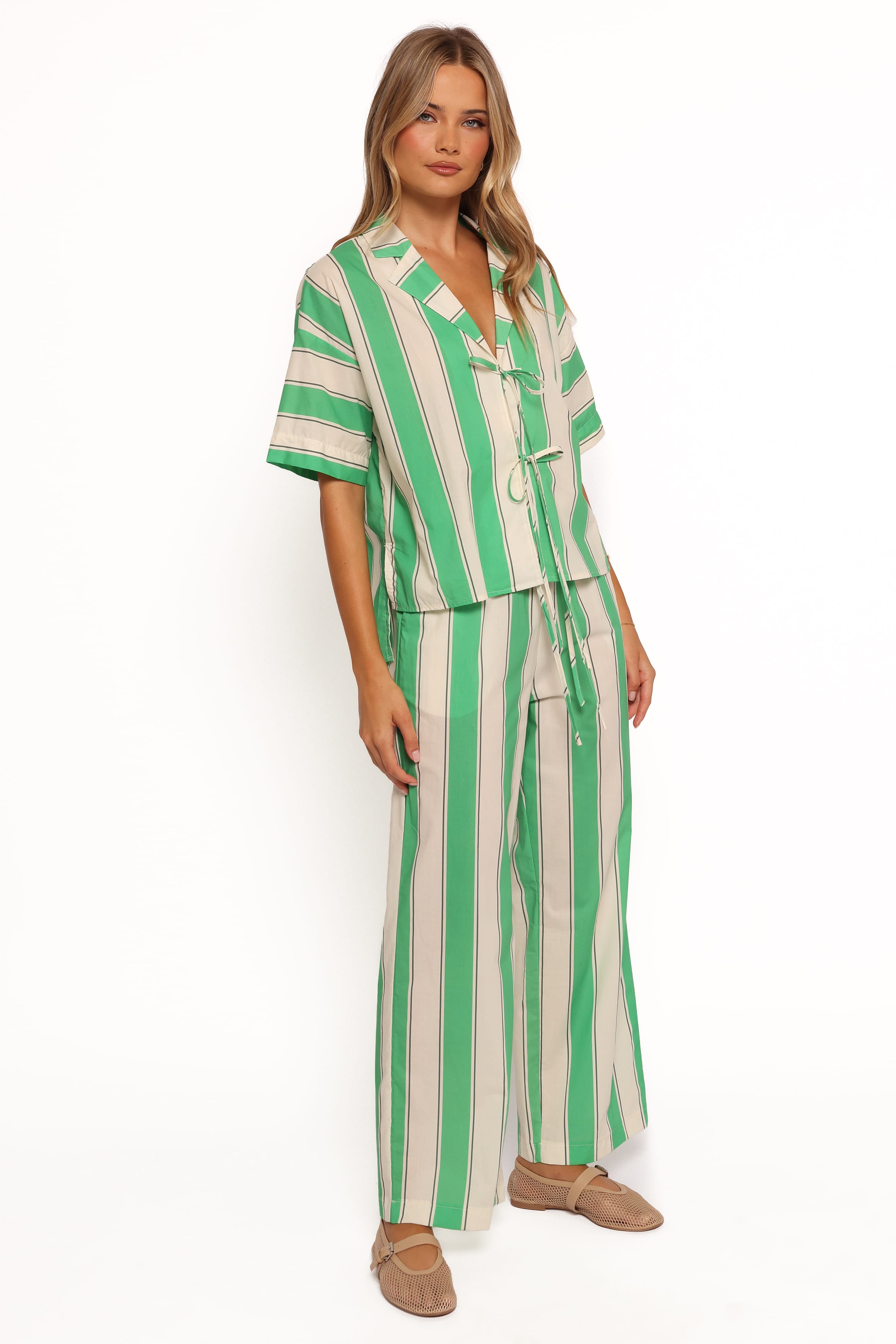BOTTOMS Shailene Pant - Green Stripe