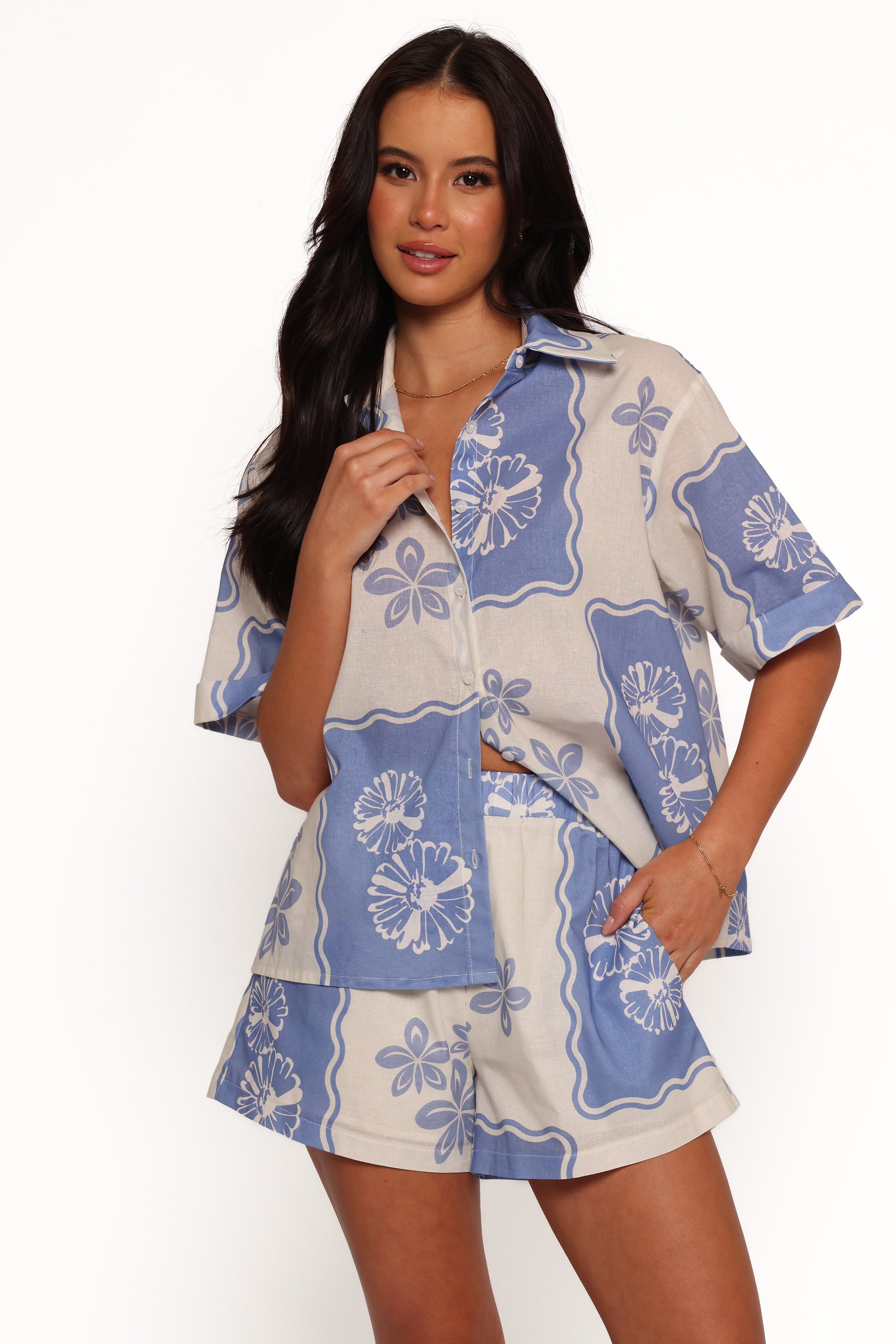 BOTTOMS Shellie Shorts - Blue Dahlia