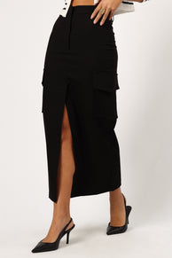 BOTTOMS @Siana Cargo Midi Skirt - Black