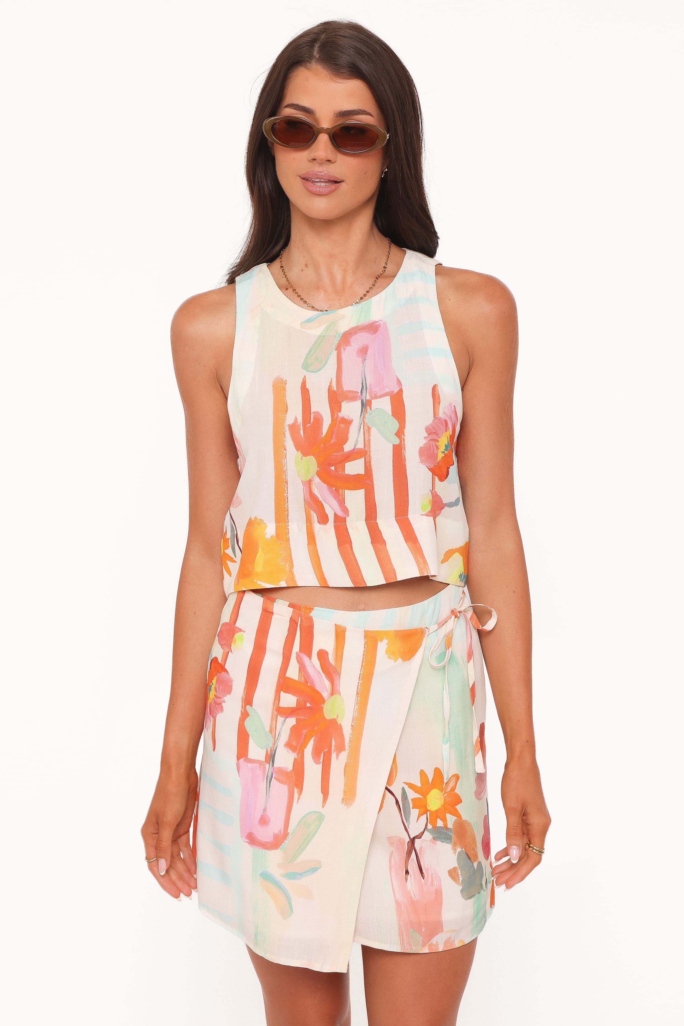 BOTTOMS Siena Wrap Skirt - Blue Alfresco Floral