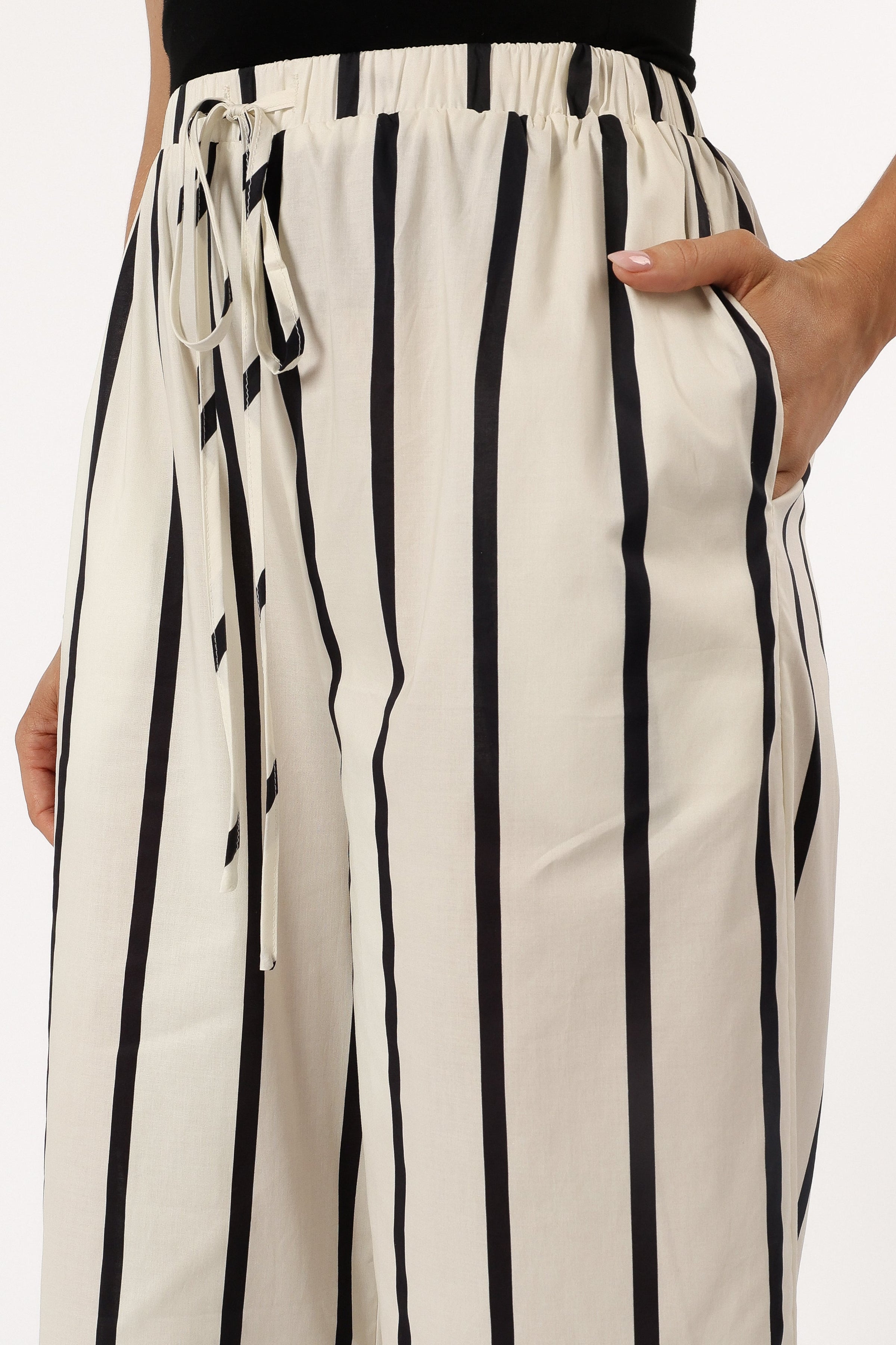 BOTTOMS @Silvia Pant - Cream Stripe (Hold for Winter Essentials)
