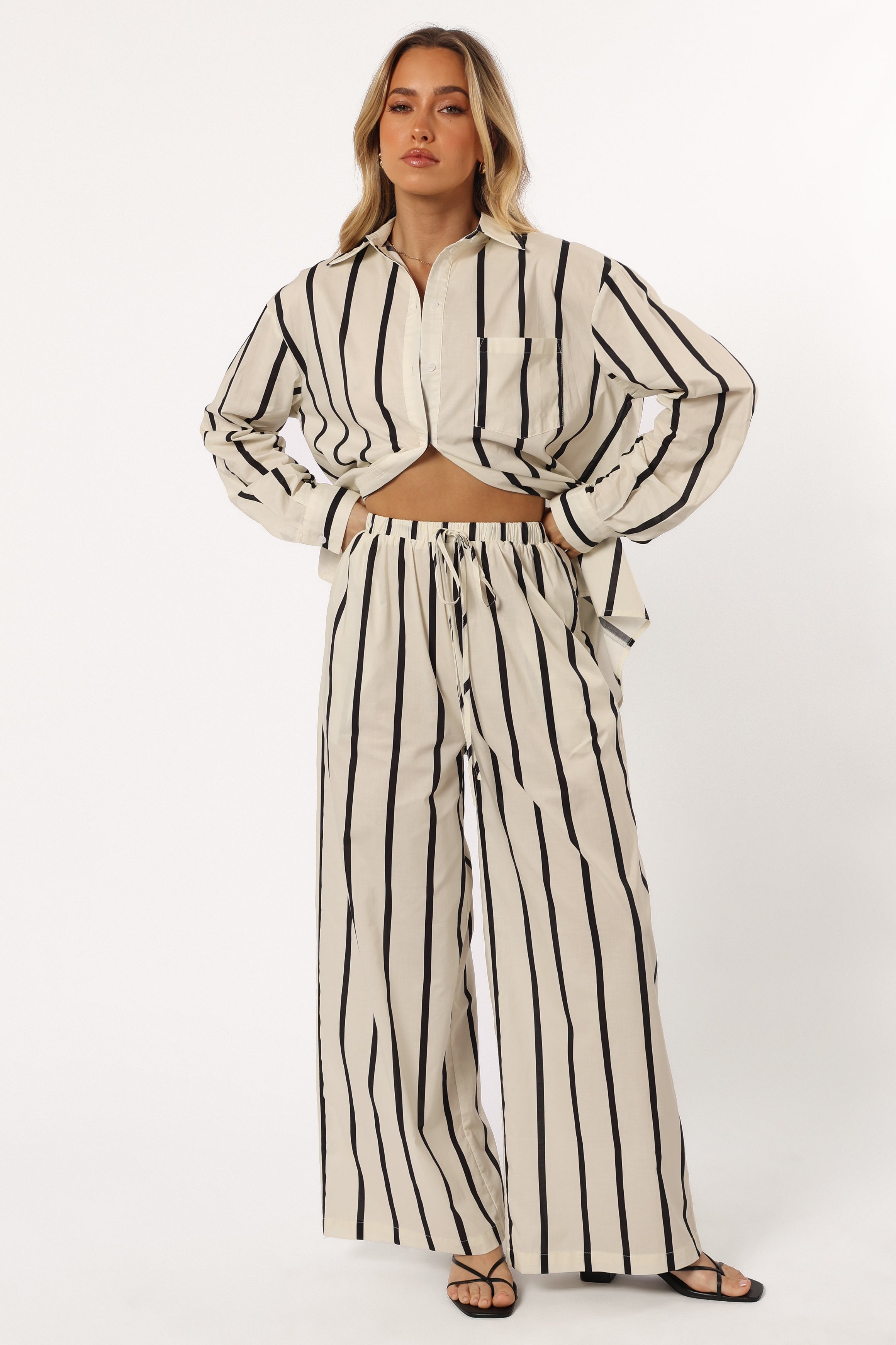 BOTTOMS @Silvia Pant - Cream Stripe (Hold for Winter Essentials)