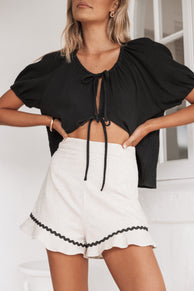 BOTTOMS Sloane Short - Oatmeal Black