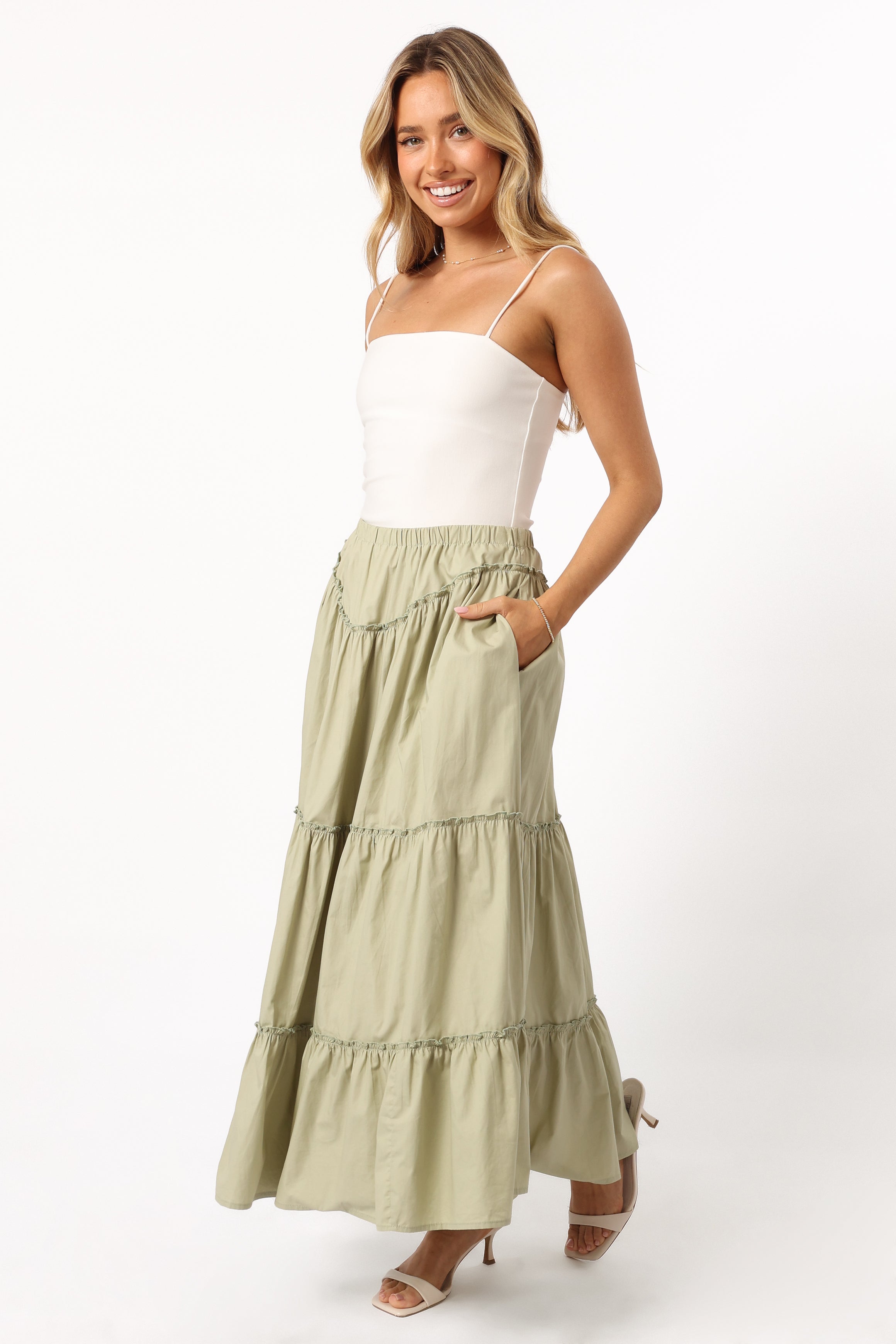 BOTTOMS @Somerset Midi Skirt - Pistachio