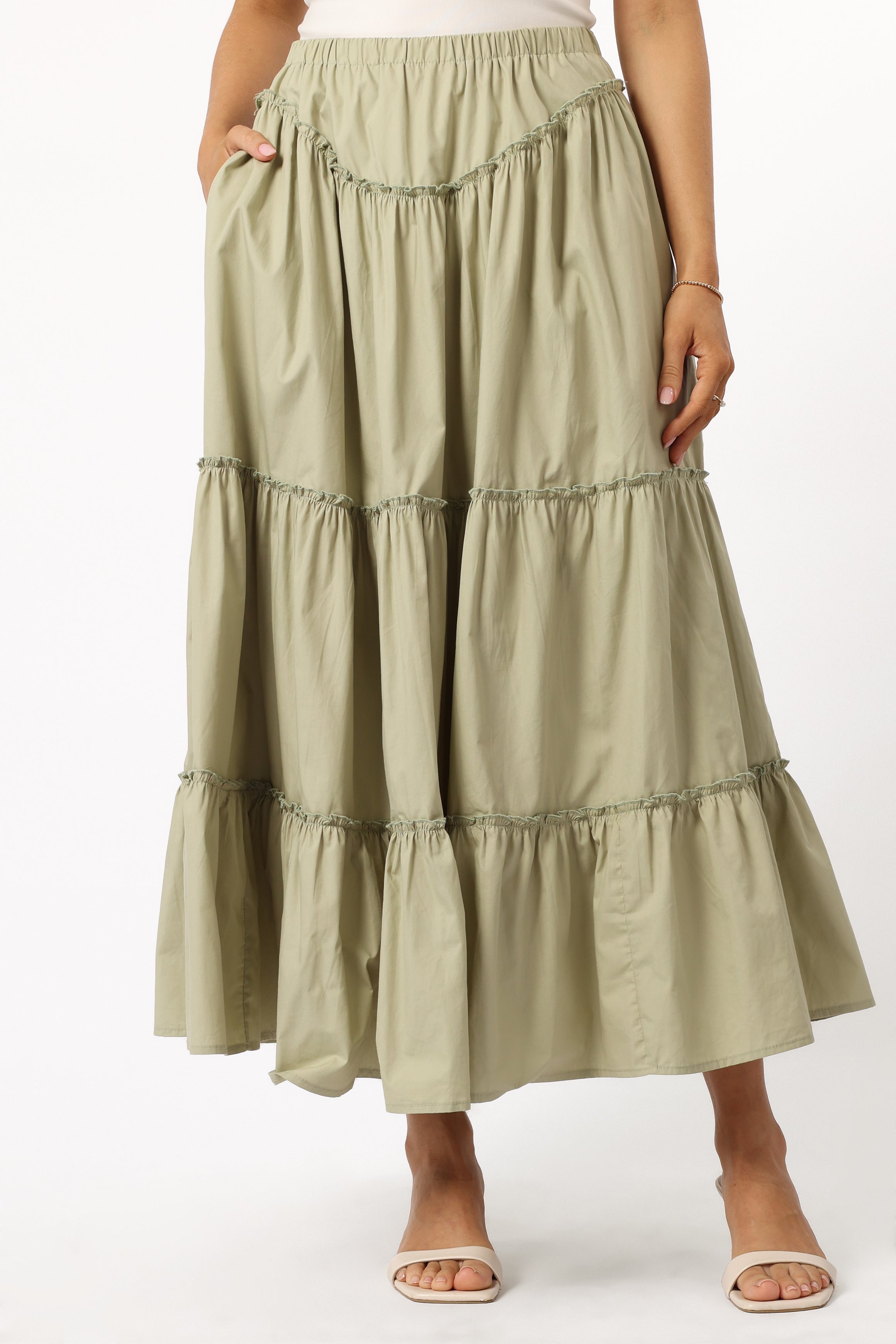 BOTTOMS Somerset Midi Skirt - Pistachio