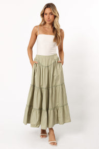 BOTTOMS Somerset Midi Skirt - Pistachio