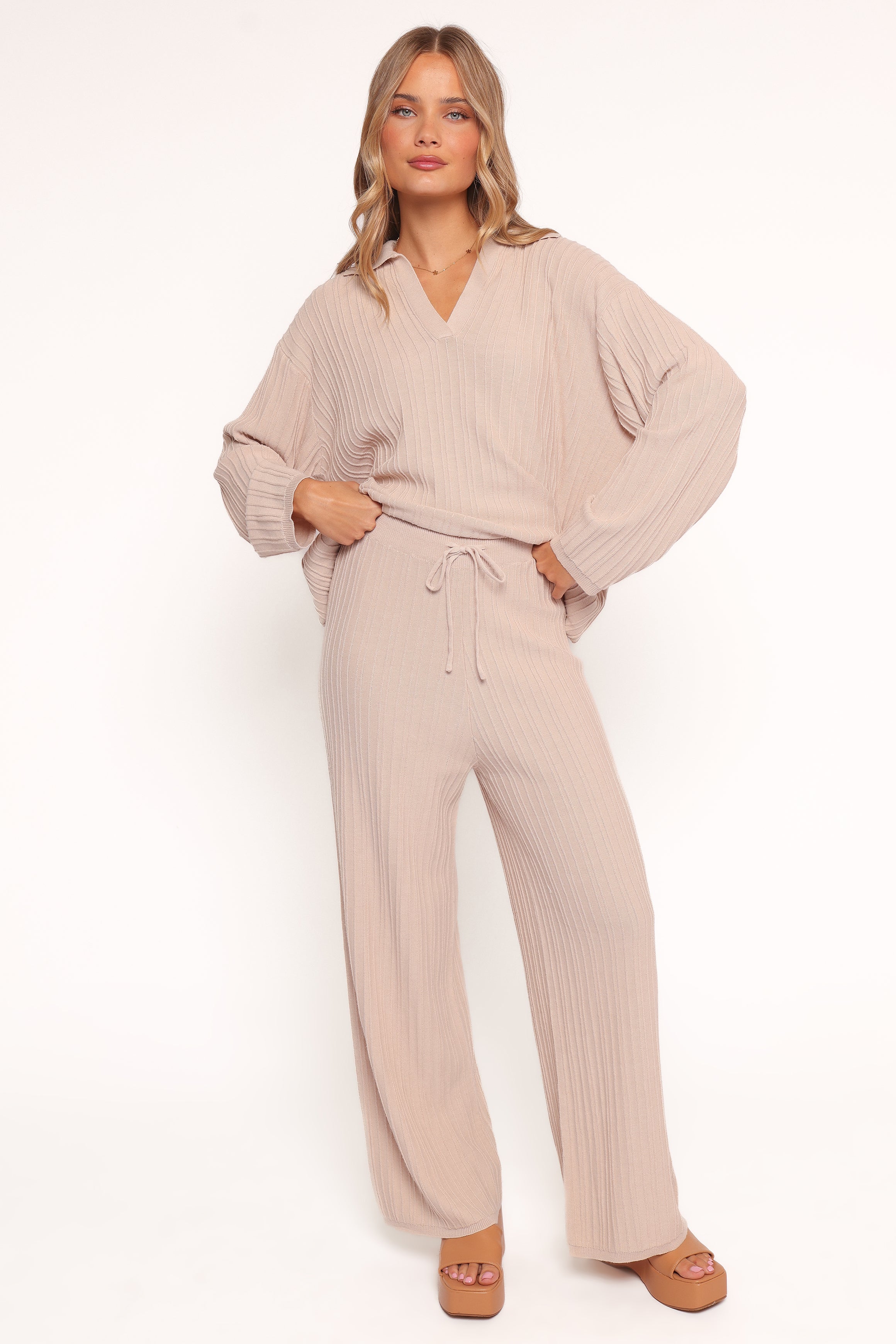 BOTTOMS Sonole Ribbed Knit Pant - Oat