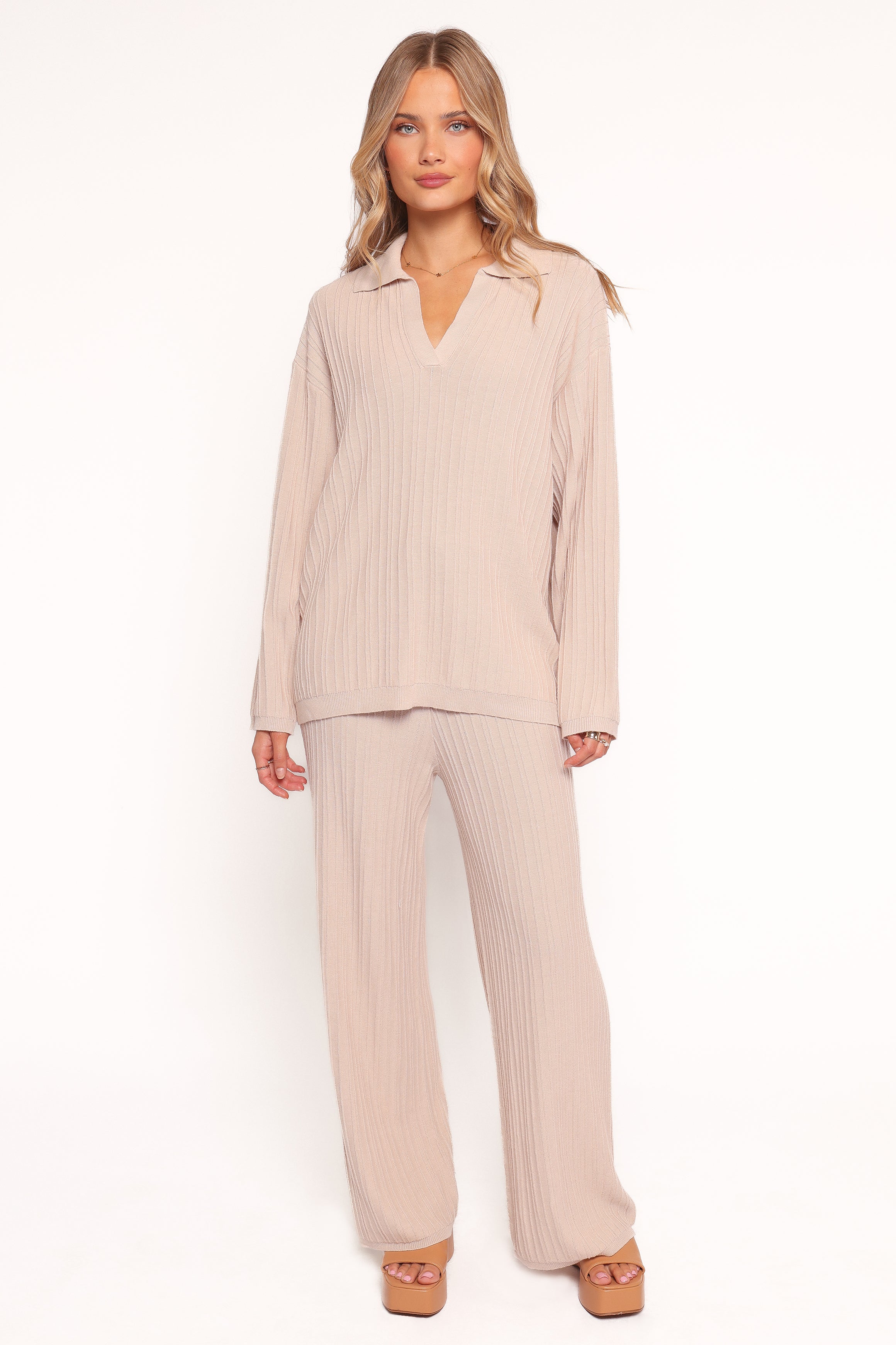 BOTTOMS Sonole Ribbed Knit Pant - Oat