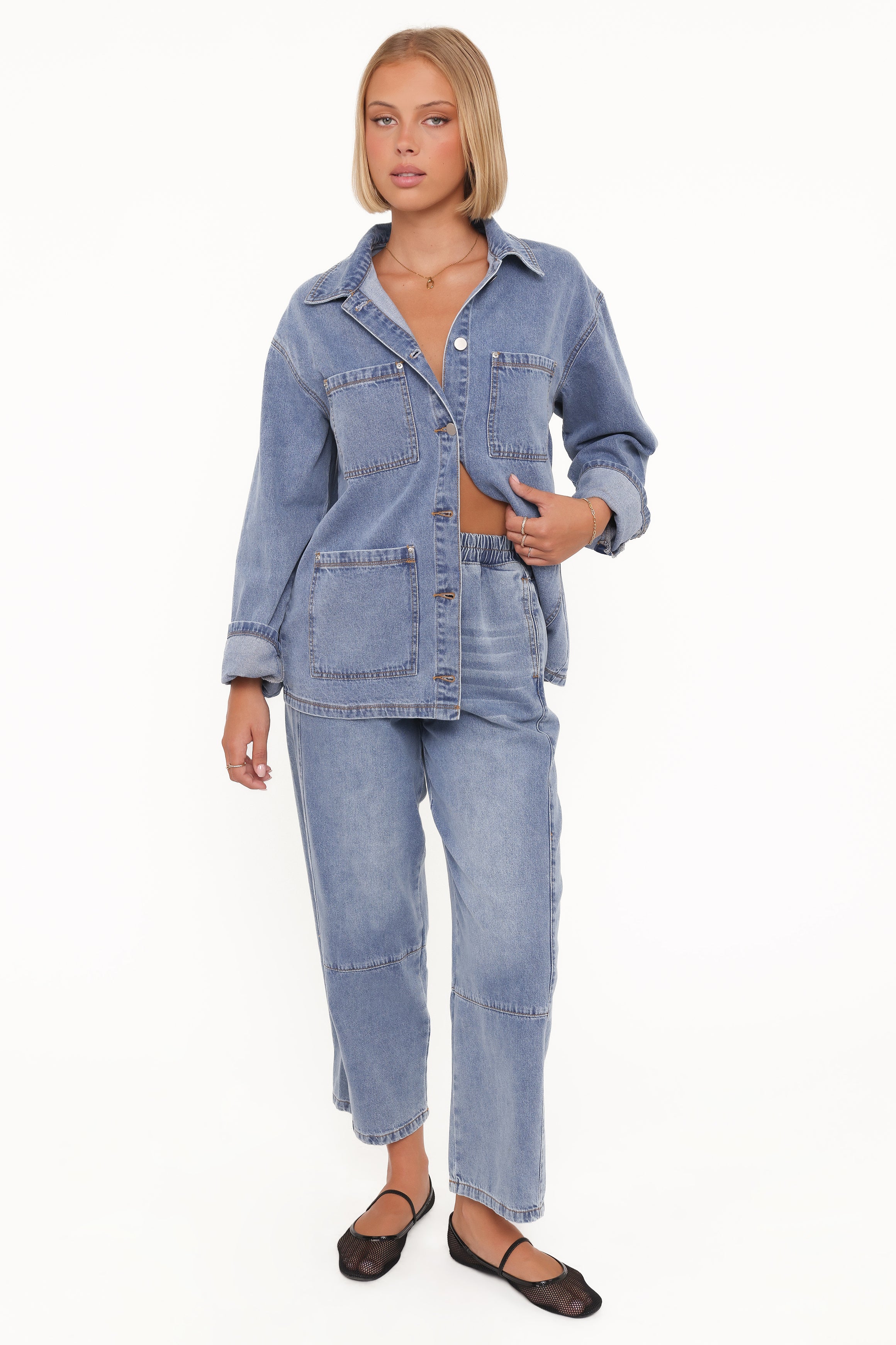 BOTTOMS Sophie Cropped Barrel Jean - Medium Wash