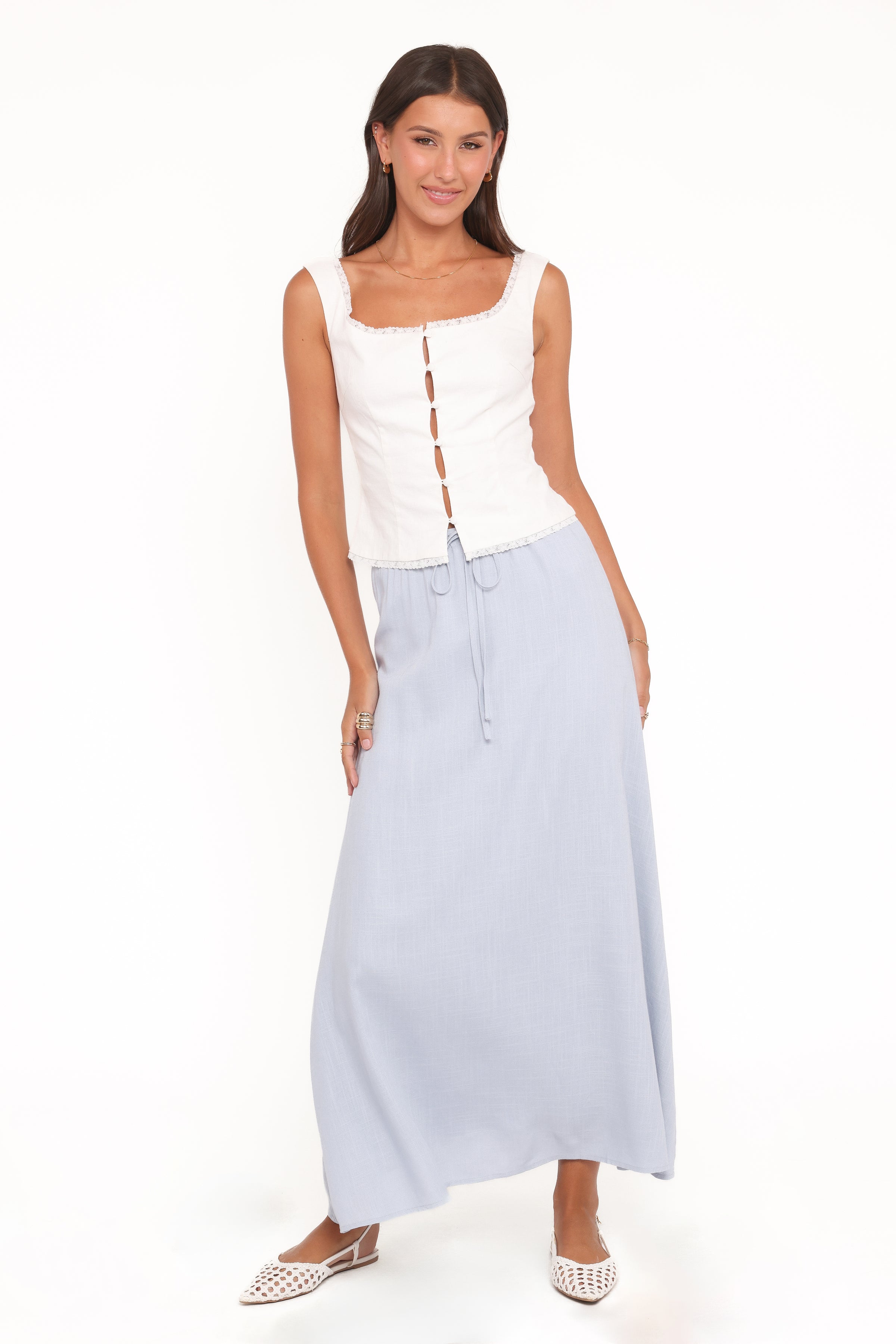 BOTTOMS Stevie Maxi Skirt - Light Blue