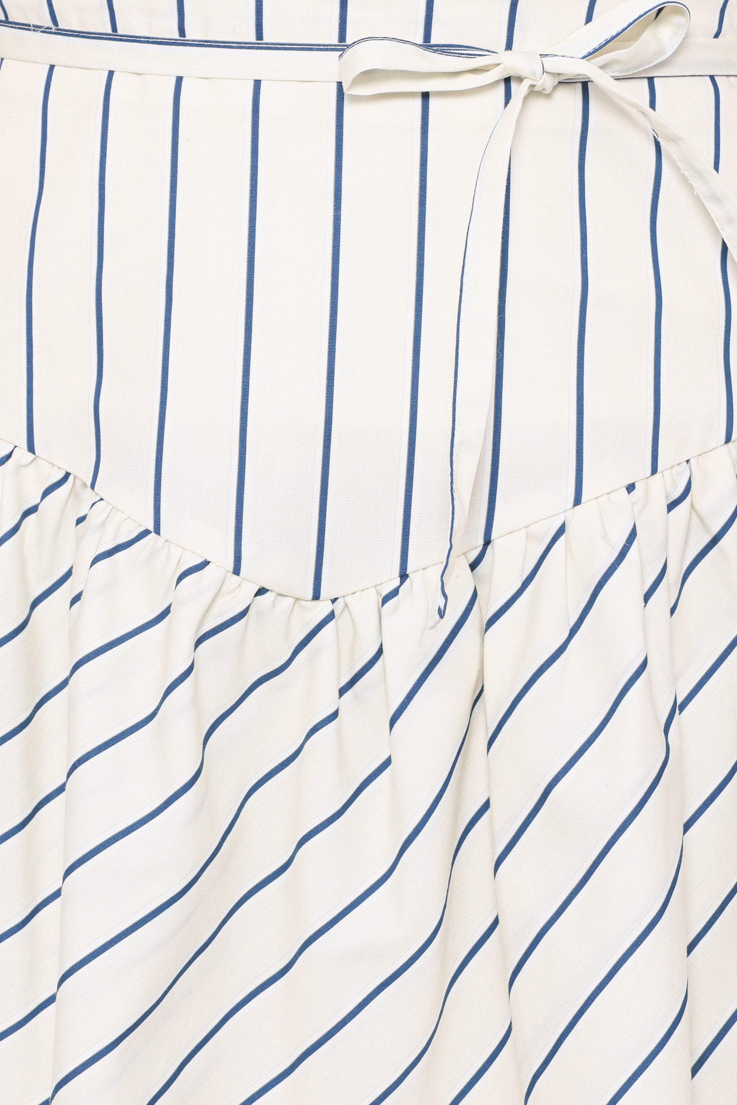 BOTTOMS Sybella Frill Basque Skirt - Yellow/Blue Stripe