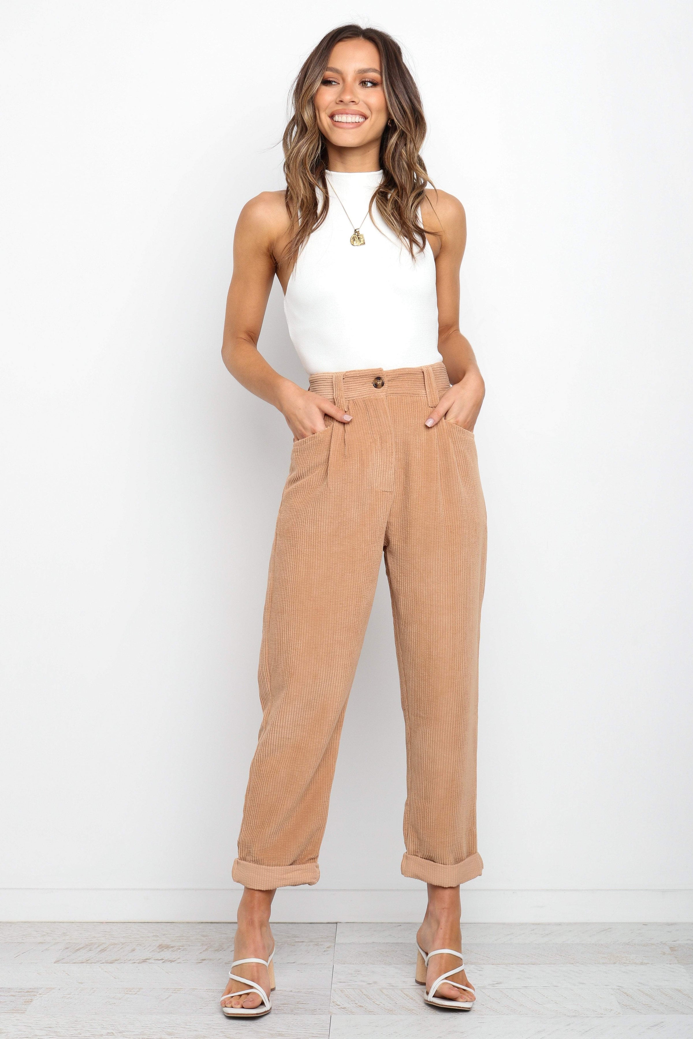 BOTTOMS @Talaren Cord Pant - Beige