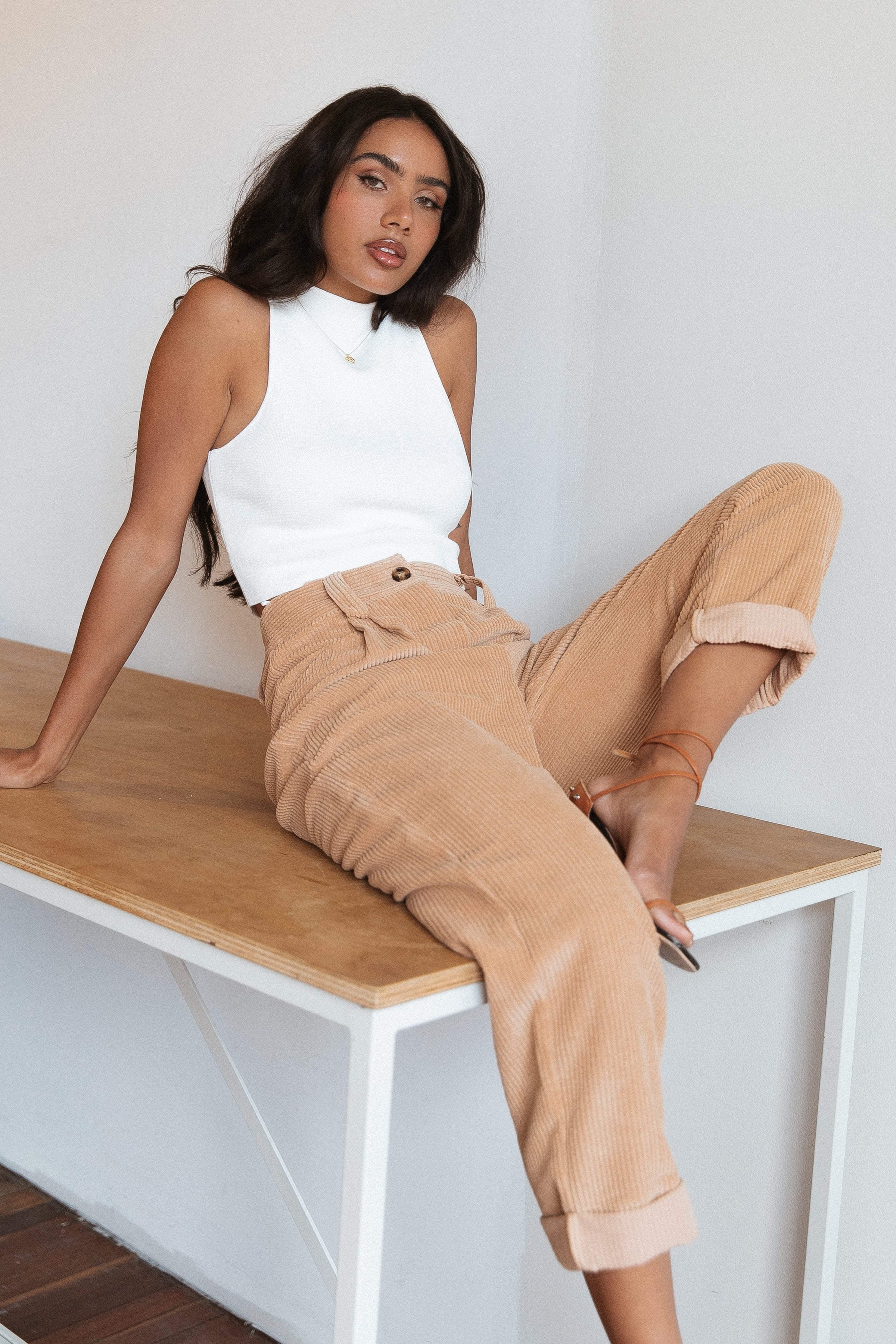 BOTTOMS @Talaren Cord Pant - Beige