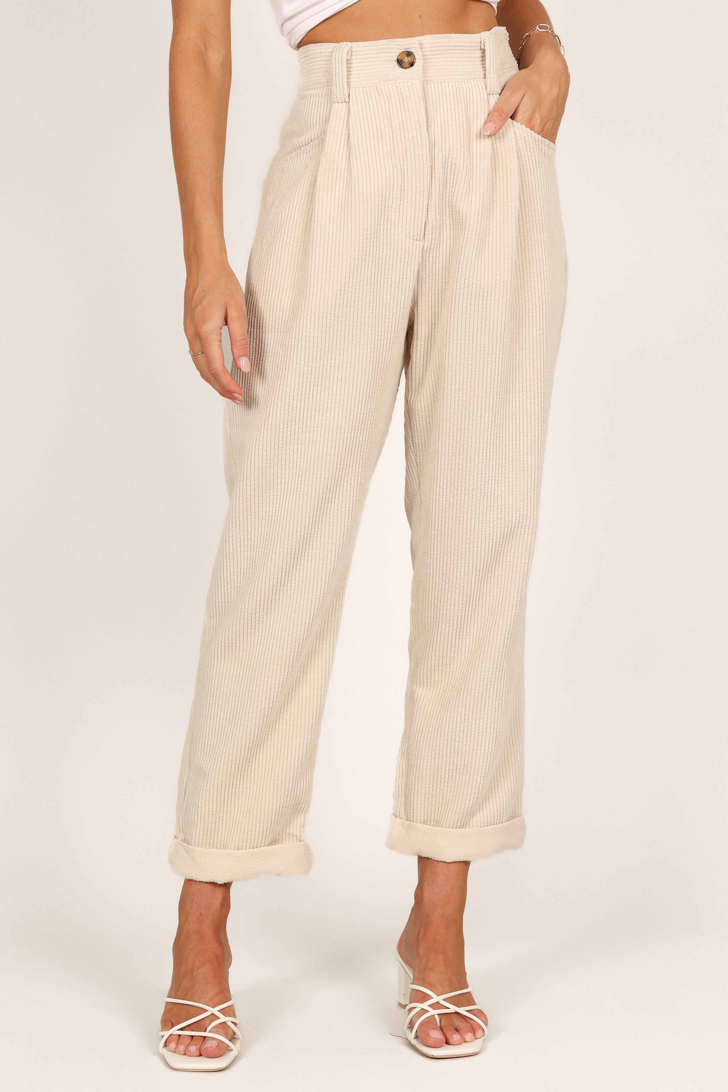 BOTTOMS @Talaren Cord Pant - Cream