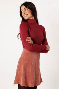 BOTTOMS @Tammy Cord Skirt - Brick