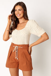 BOTTOMS @Tamra Paperbag Short - Clay