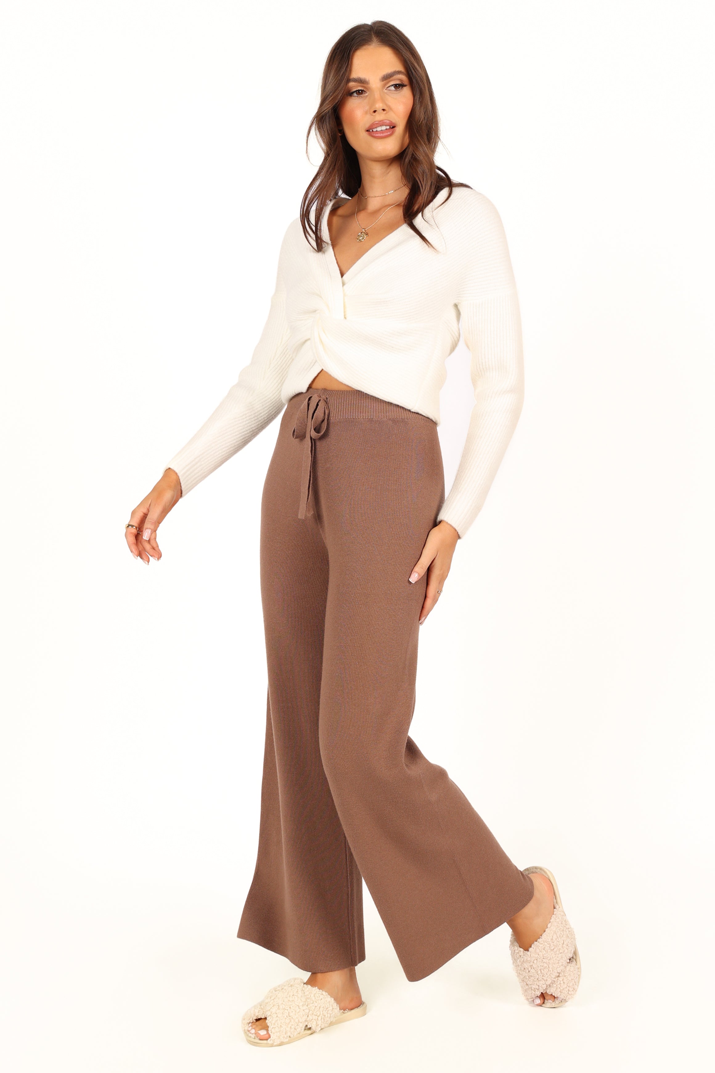 BOTTOMS @Tarly Knit Pant - Brown (waiting on bulk)