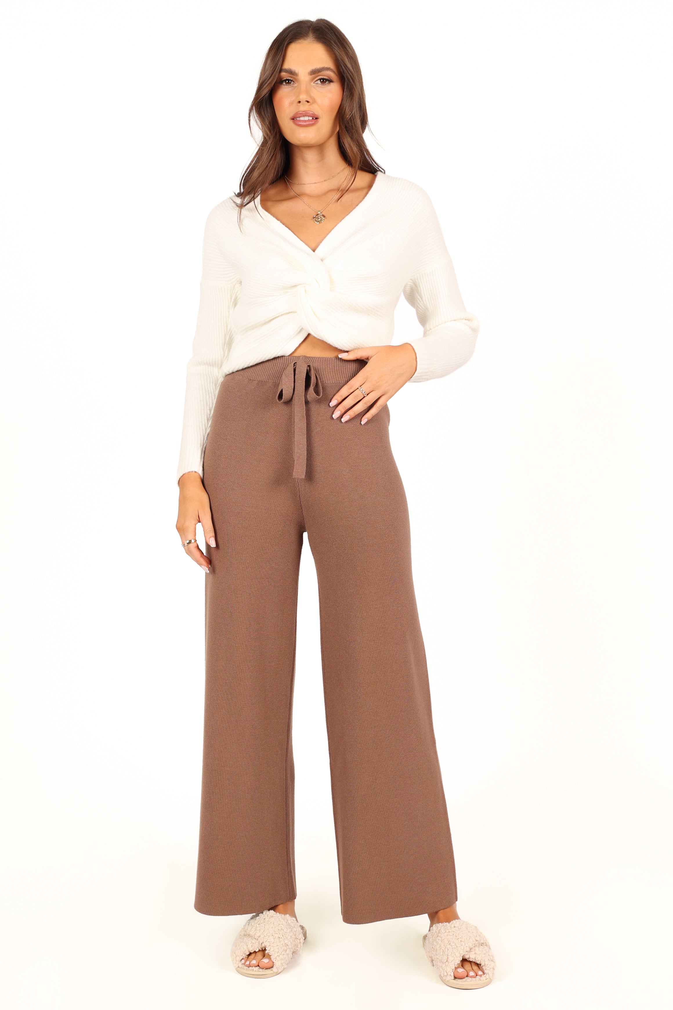 BOTTOMS @Tarly Knit Pant - Brown (waiting on bulk)