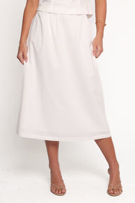 BOTTOMS Thelma Midi Skirt - White