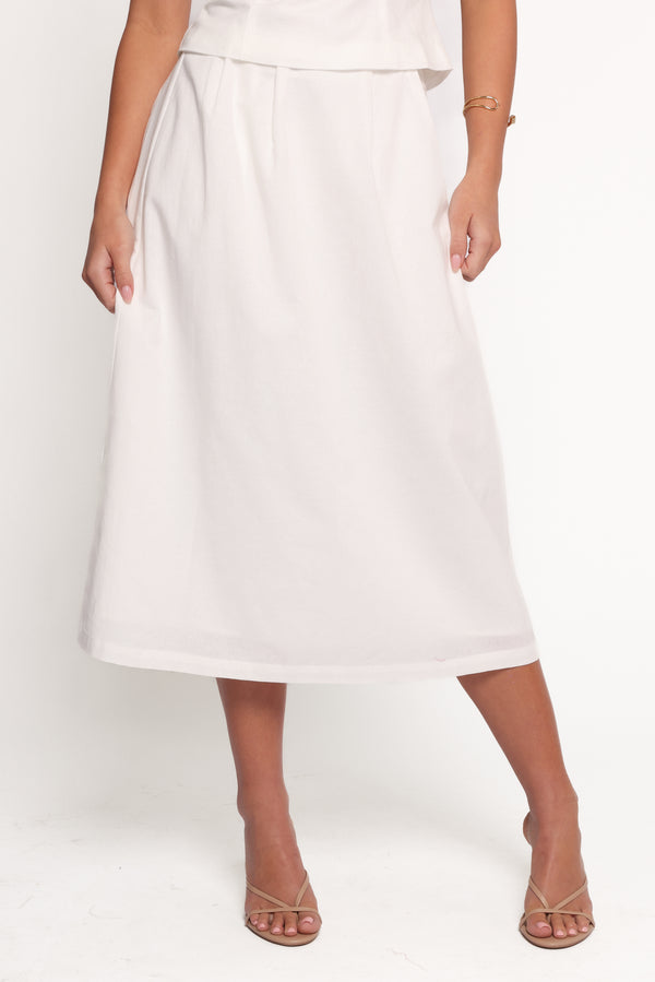 BOTTOMS Thelma Midi Skirt - White