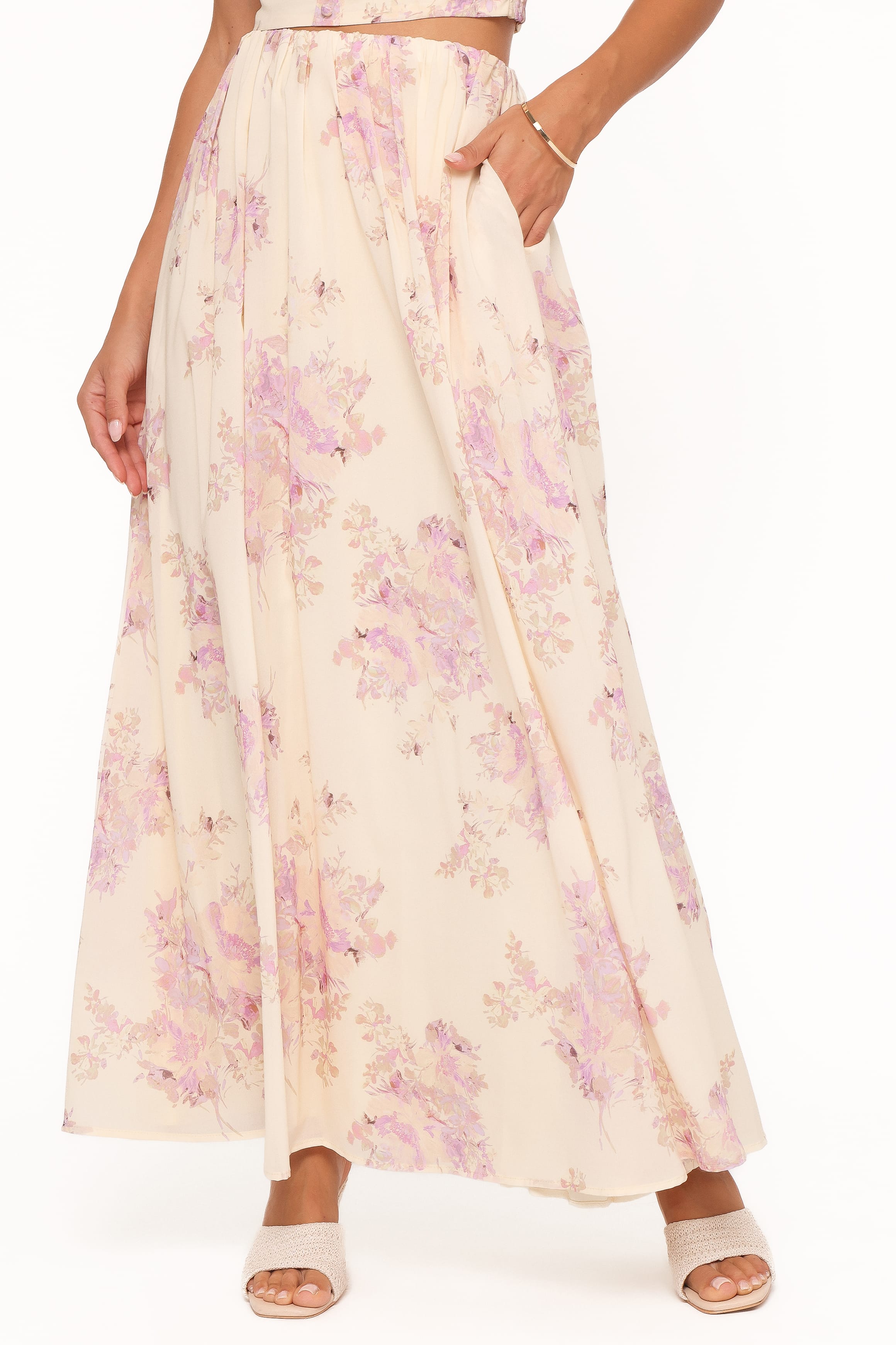 BOTTOMS Tinsley Maxi Skirt - Lavender Floral