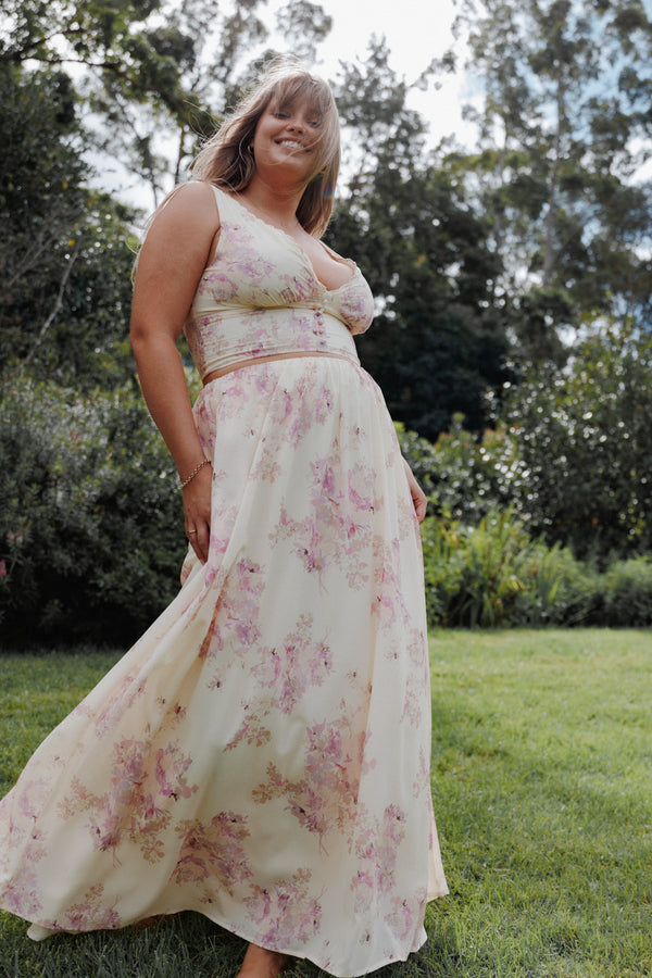 BOTTOMS Tinsley Maxi Skirt - Lavender Floral