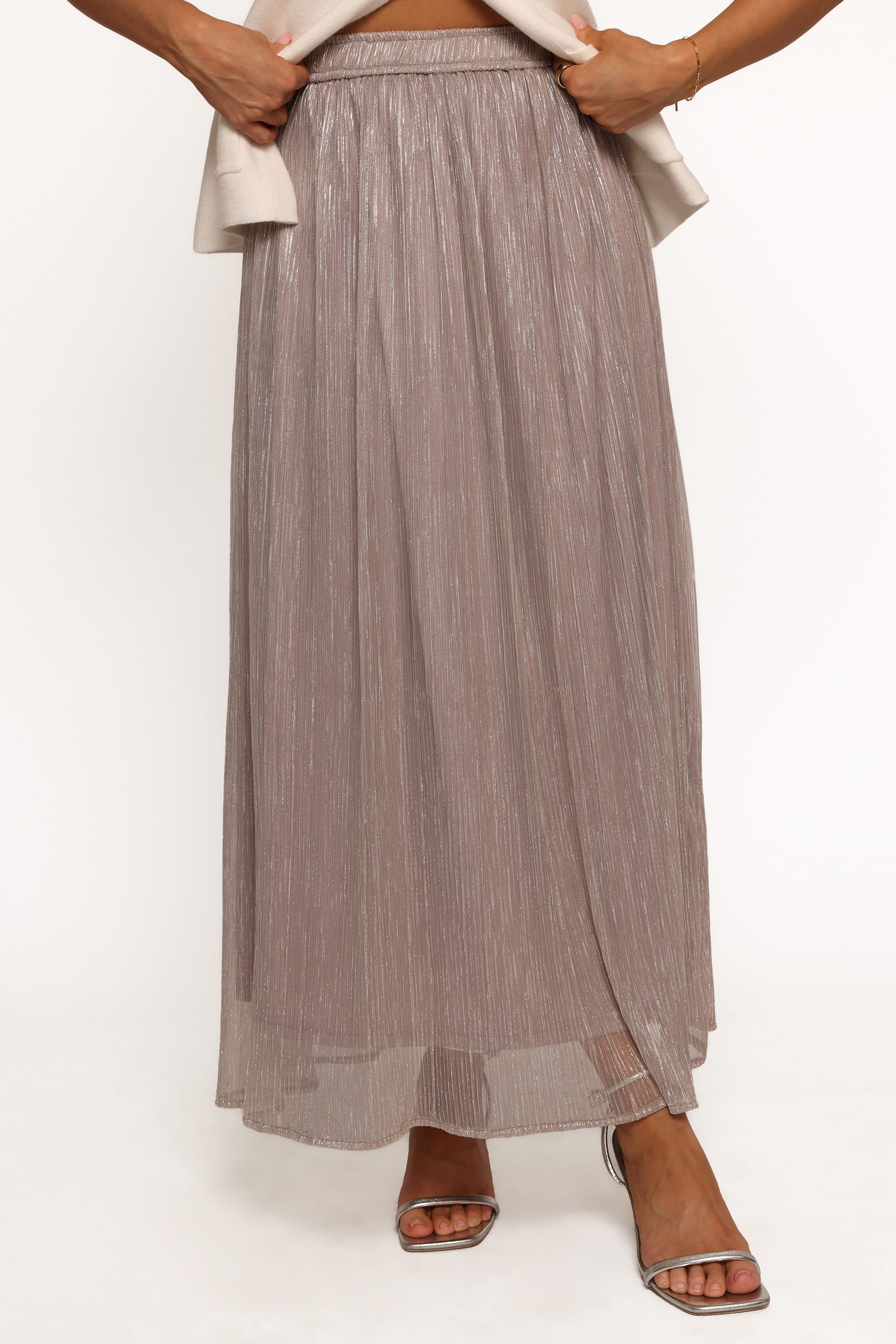BOTTOMS Tricia Maxi Skirt - Silver