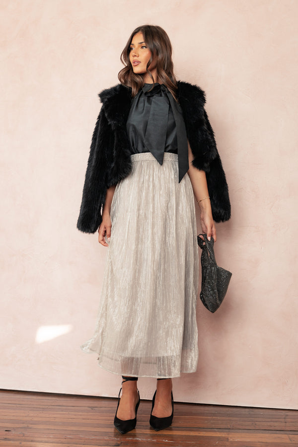 BOTTOMS Tricia Maxi Skirt - Silver