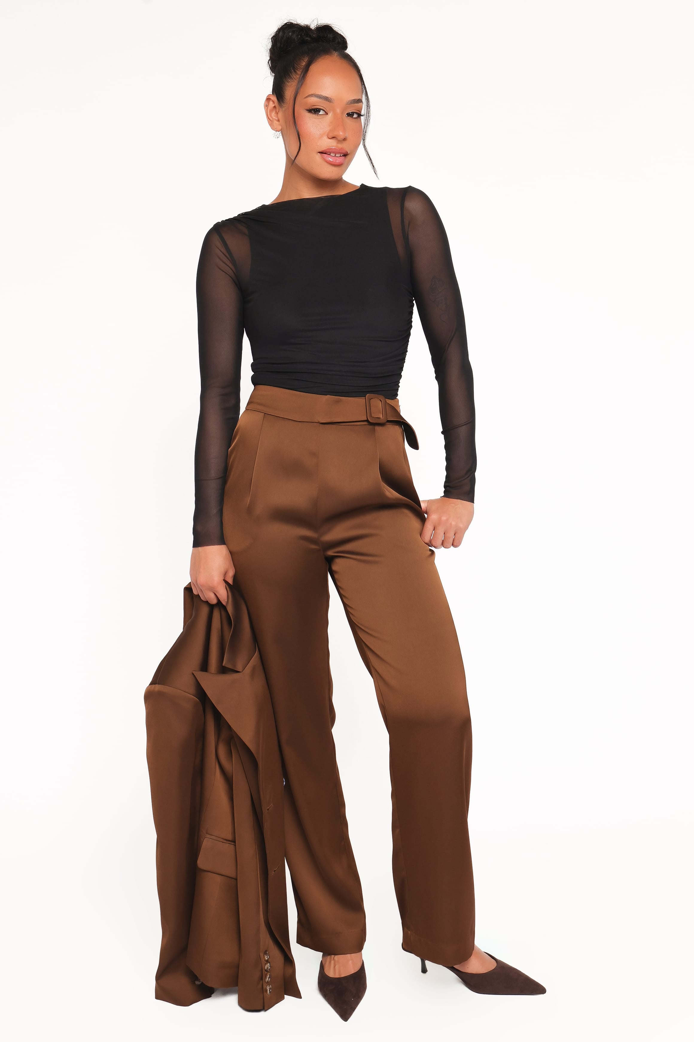 BOTTOMS Trina Tailored Pant - Brown