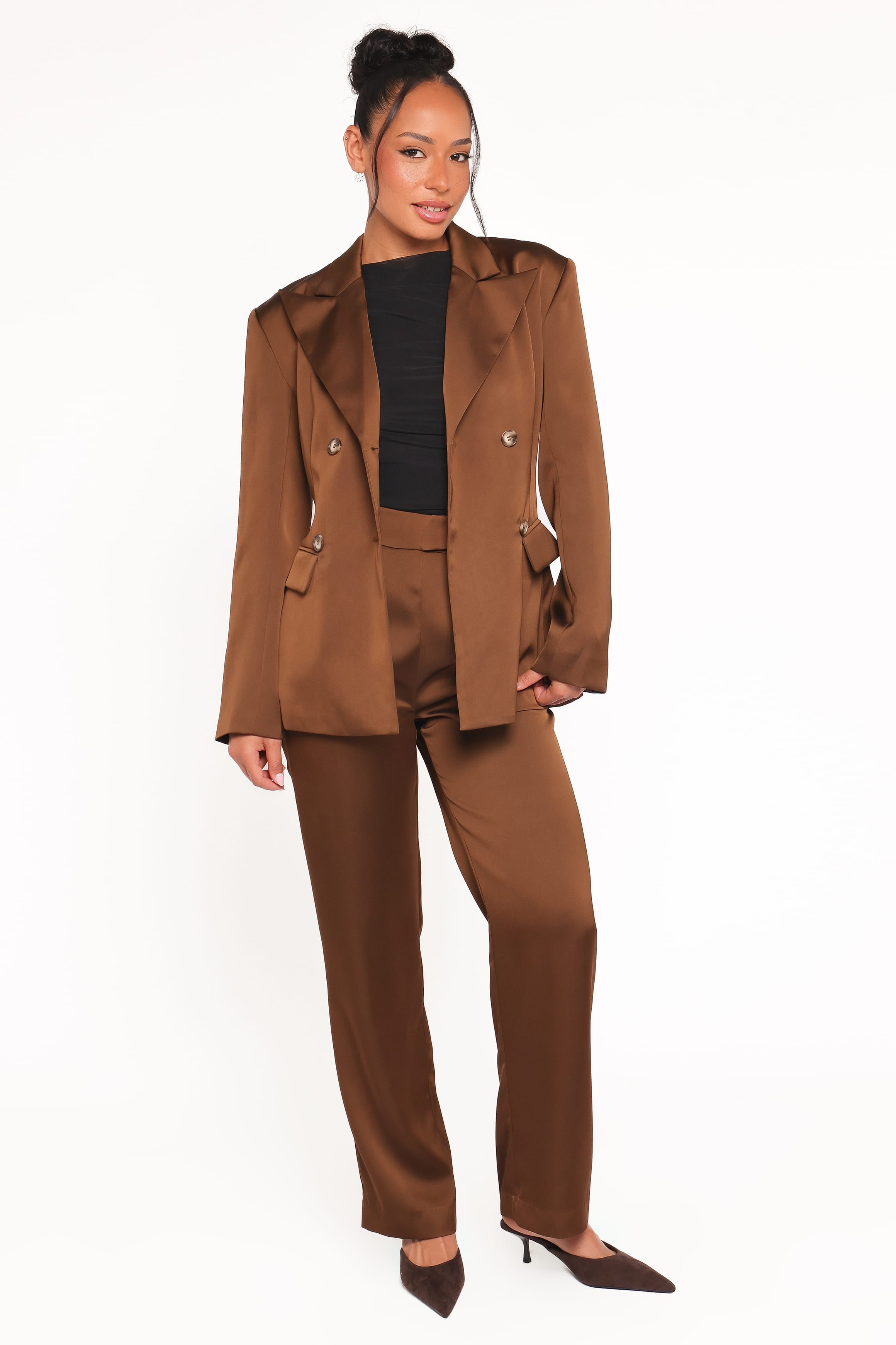 BOTTOMS Trina Tailored Pant - Brown