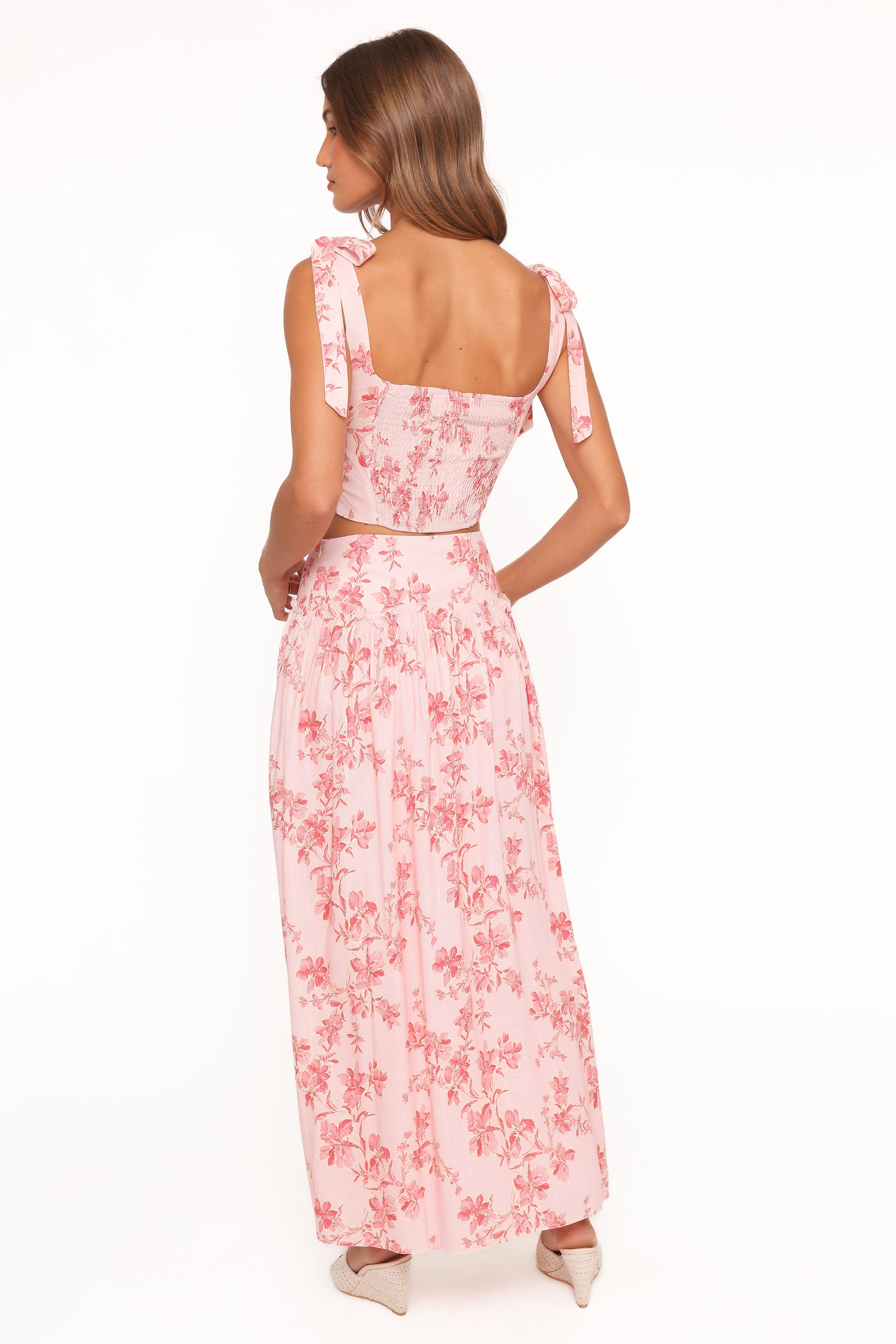 BOTTOMS Tyler Drop Waist Maxi Skirt - Rose Pink Floral