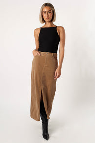BOTTOMS @Ulla Midi Skirt - Mocha