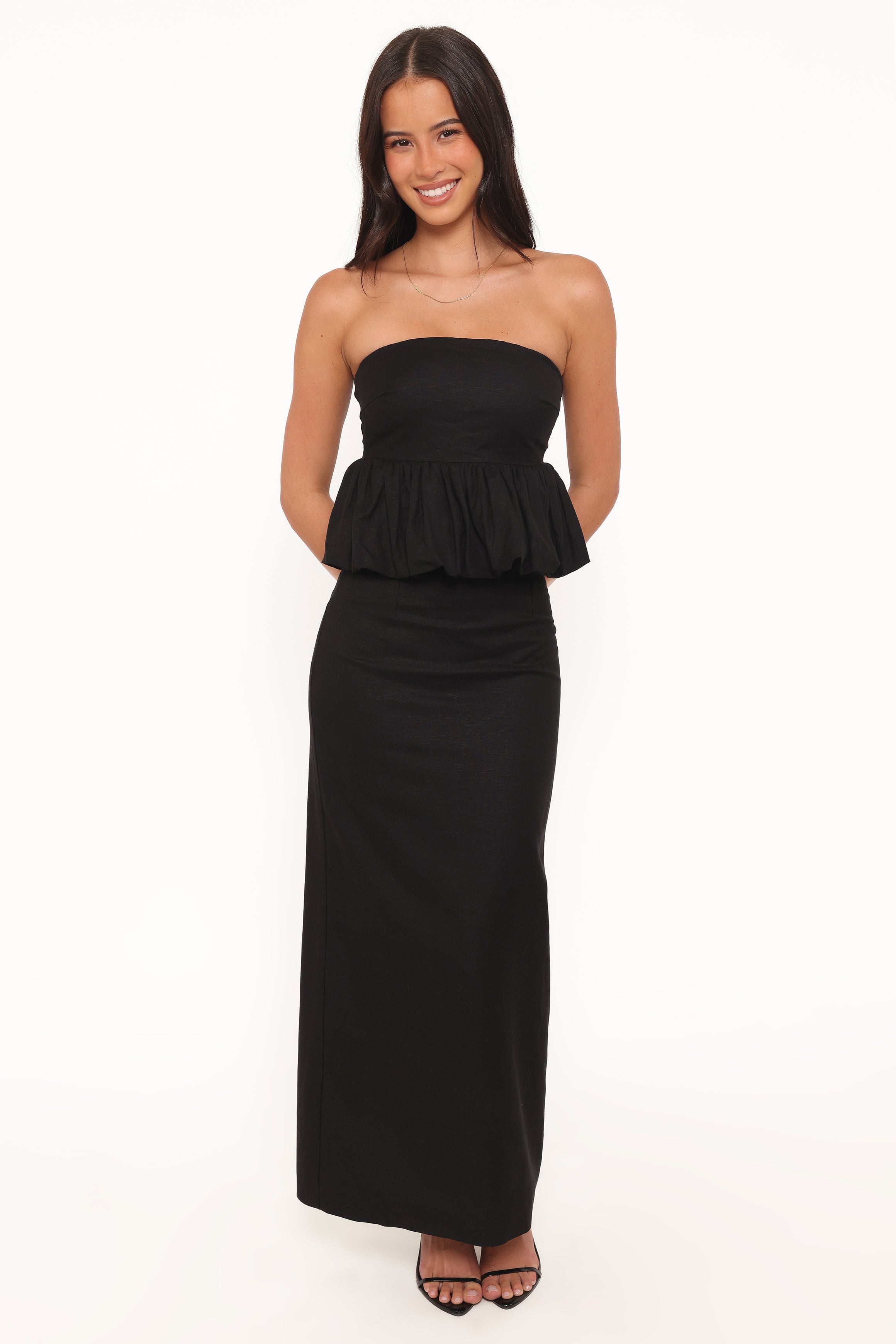 BOTTOMS Ursa Fitted Column Skirt - Black