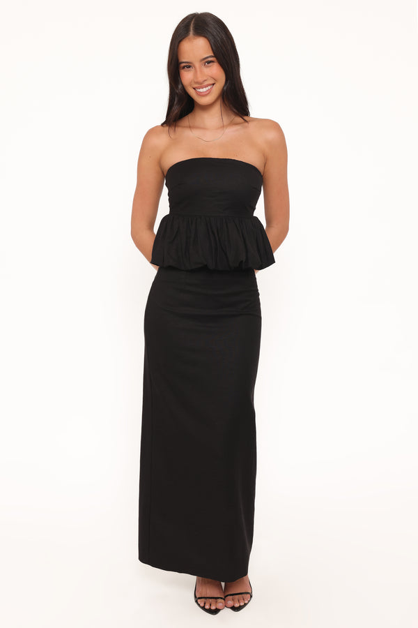 BOTTOMS Ursa Fitted Column Skirt - Black