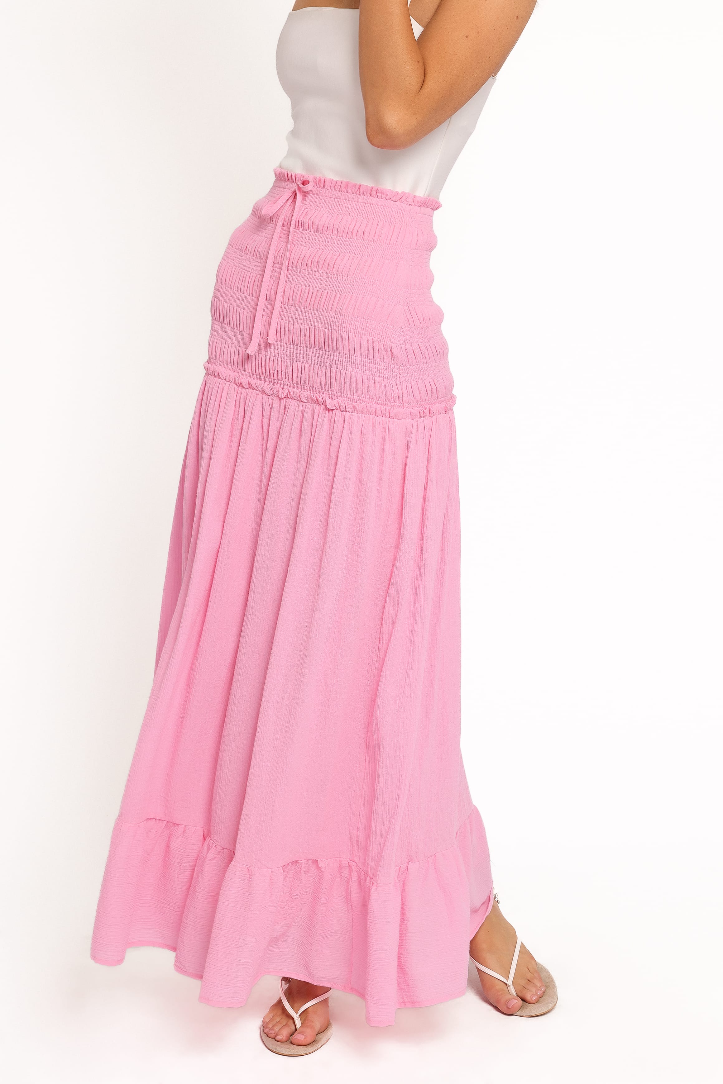 BOTTOMS Valerie Drop Waist Maxi Skirt - Pink