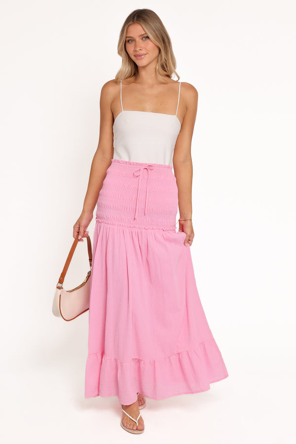 BOTTOMS Valerie Drop Waist Maxi Skirt - Pink