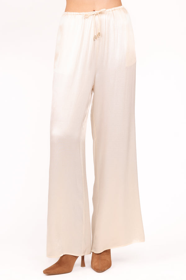 BOTTOMS Valia Wide Leg Pant - Cream