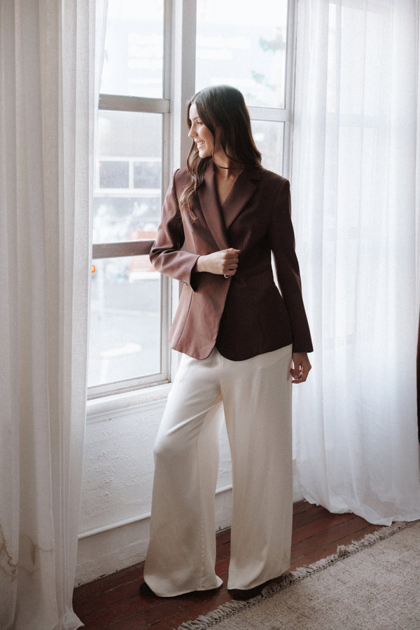 BOTTOMS Valia Wide Leg Pant - Cream