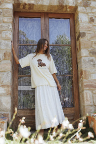 BOTTOMS Varia Eyelet Maxi Skirt - White