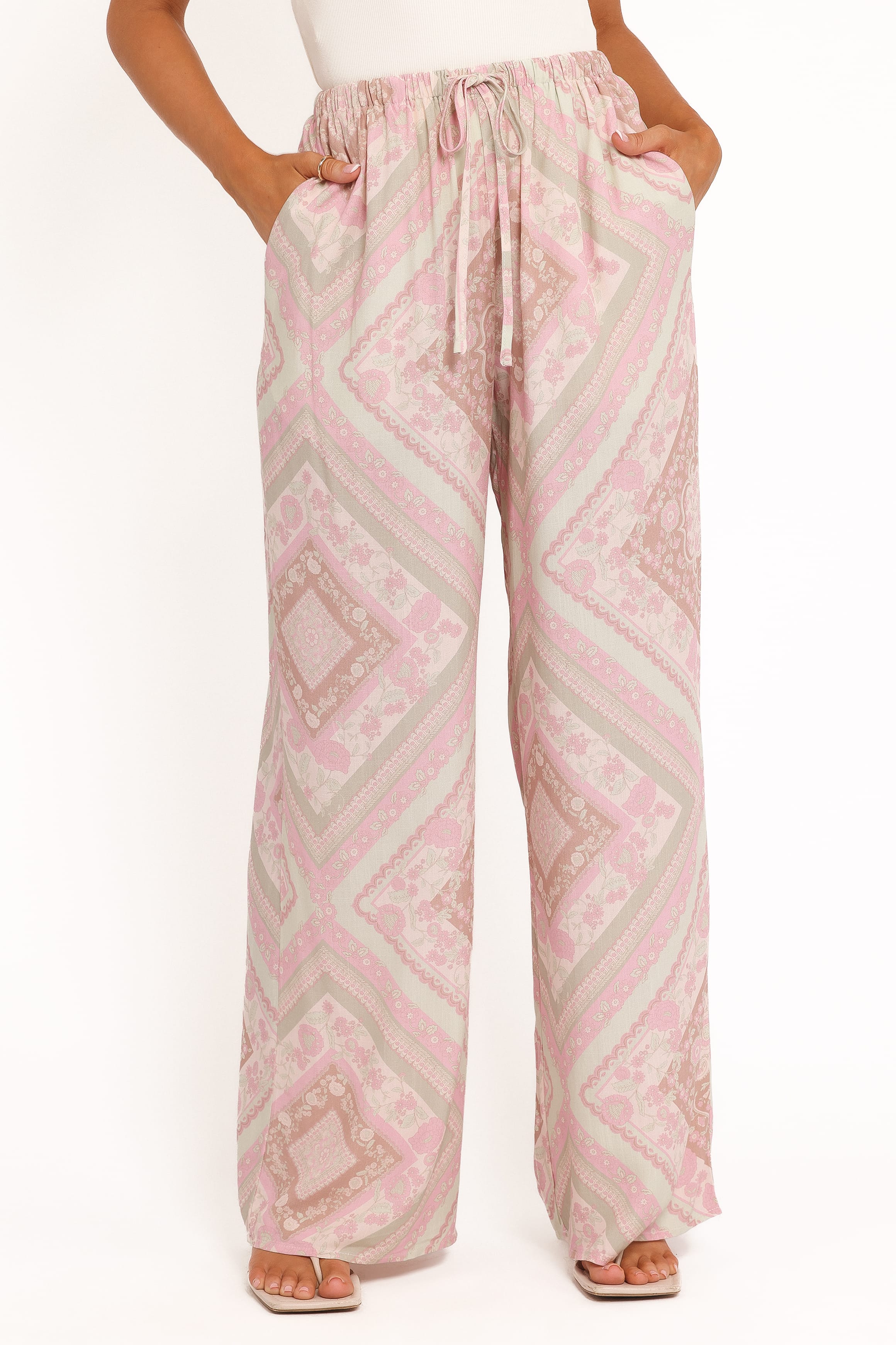 BOTTOMS Varia Wide Leg Pant - Sage Paisley