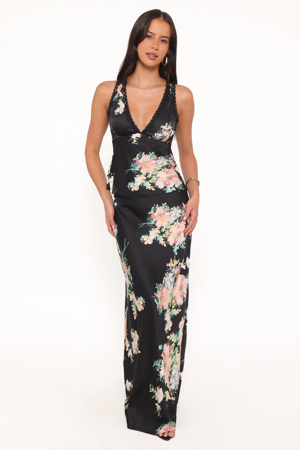 BOTTOMS Velman Skirt - Black Floral