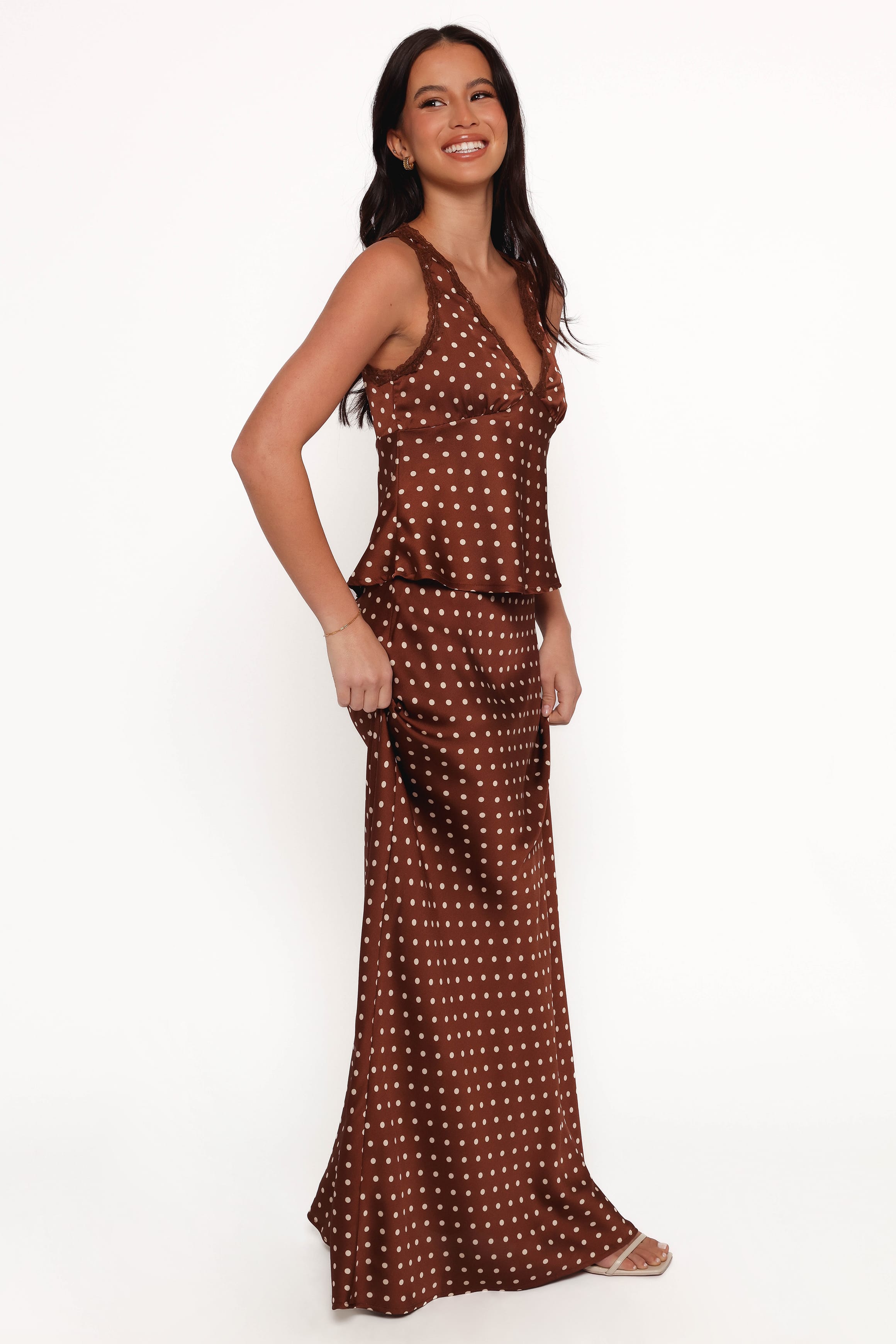BOTTOMS Velman Skirt - Brown Polka Dot