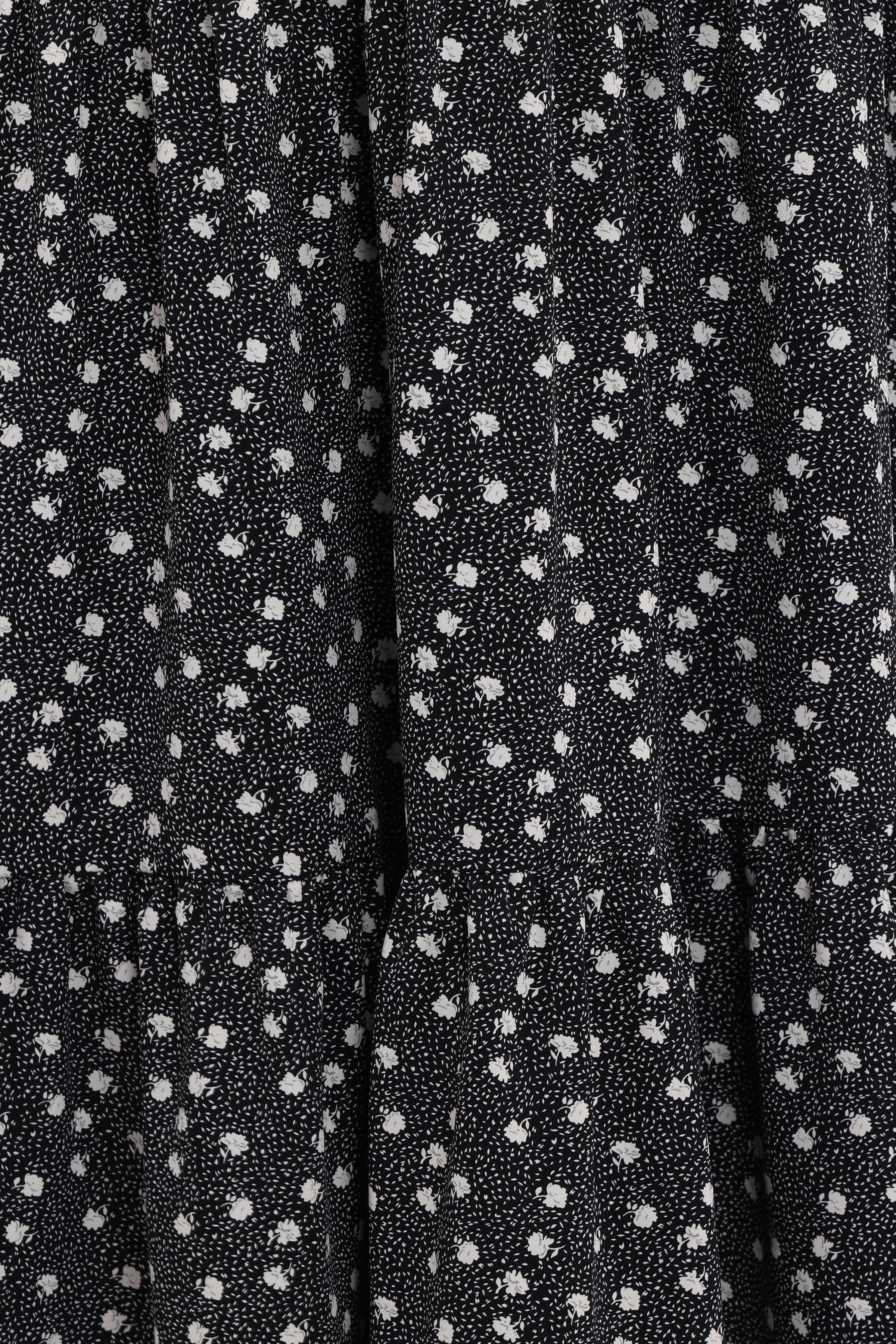 BOTTOMS Vincent Tier Maxi Skirt - Black Floral