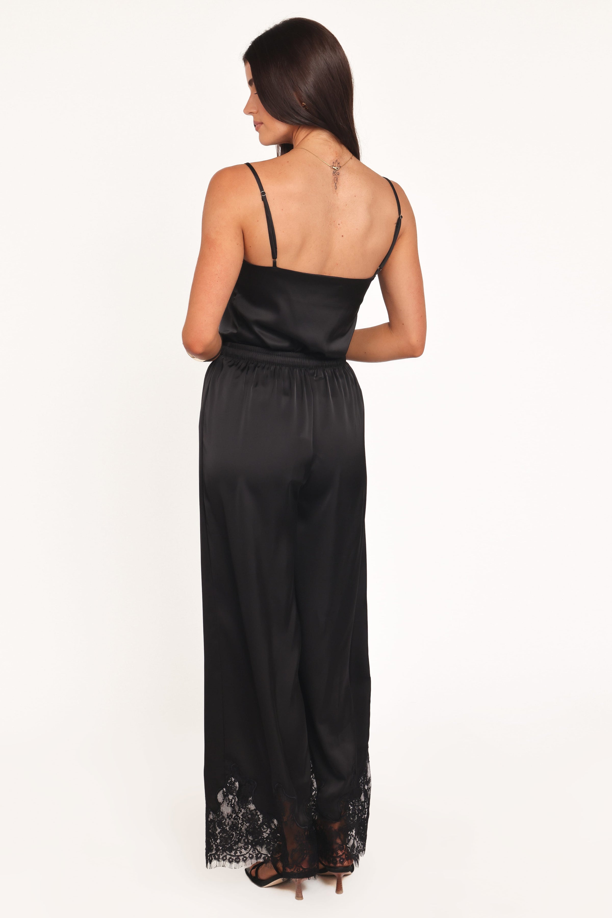 BOTTOMS Viola Drawstring Wide Leg Pant - Black