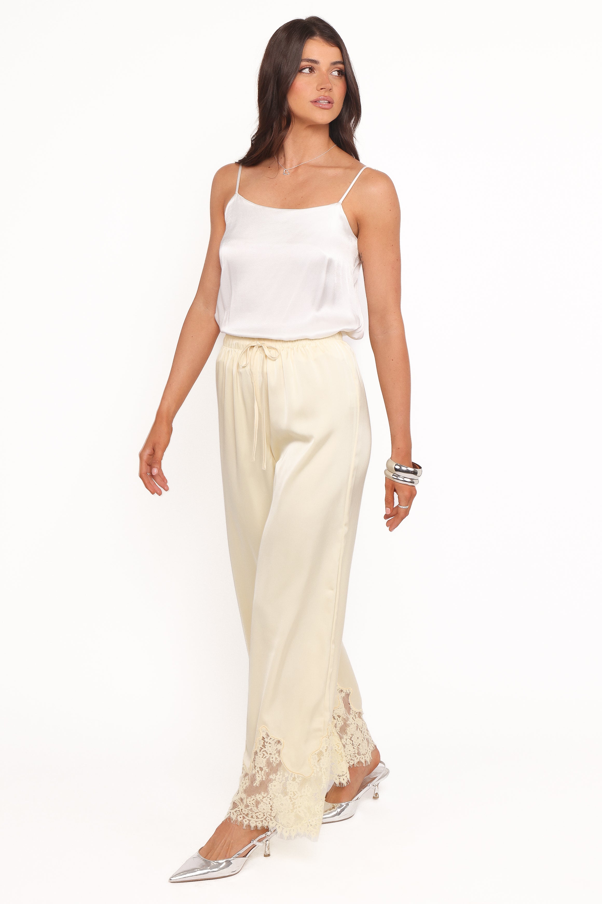 BOTTOMS Viola Drawstring Wide Leg Pant - Yellow