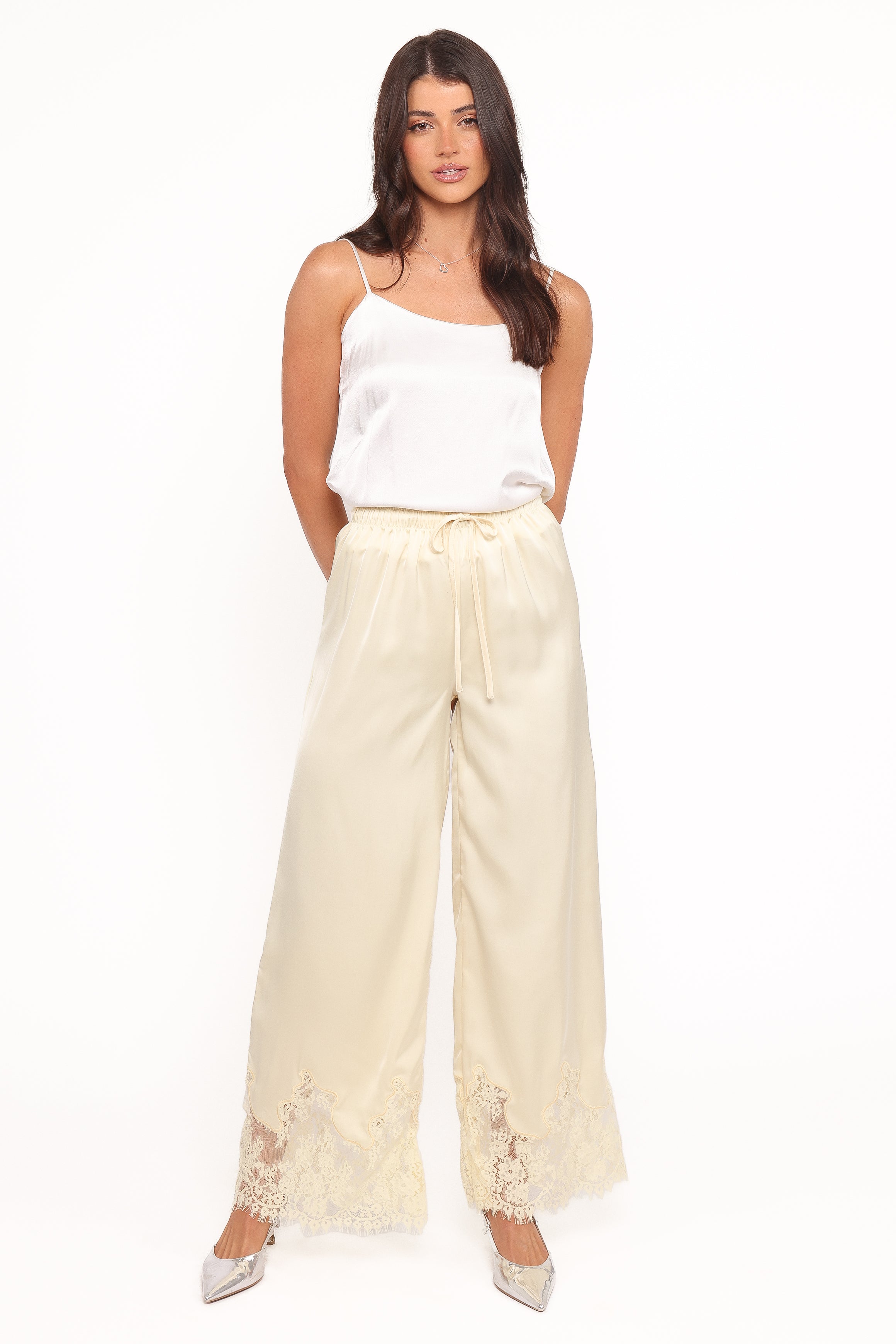 BOTTOMS Viola Drawstring Wide Leg Pant - Yellow